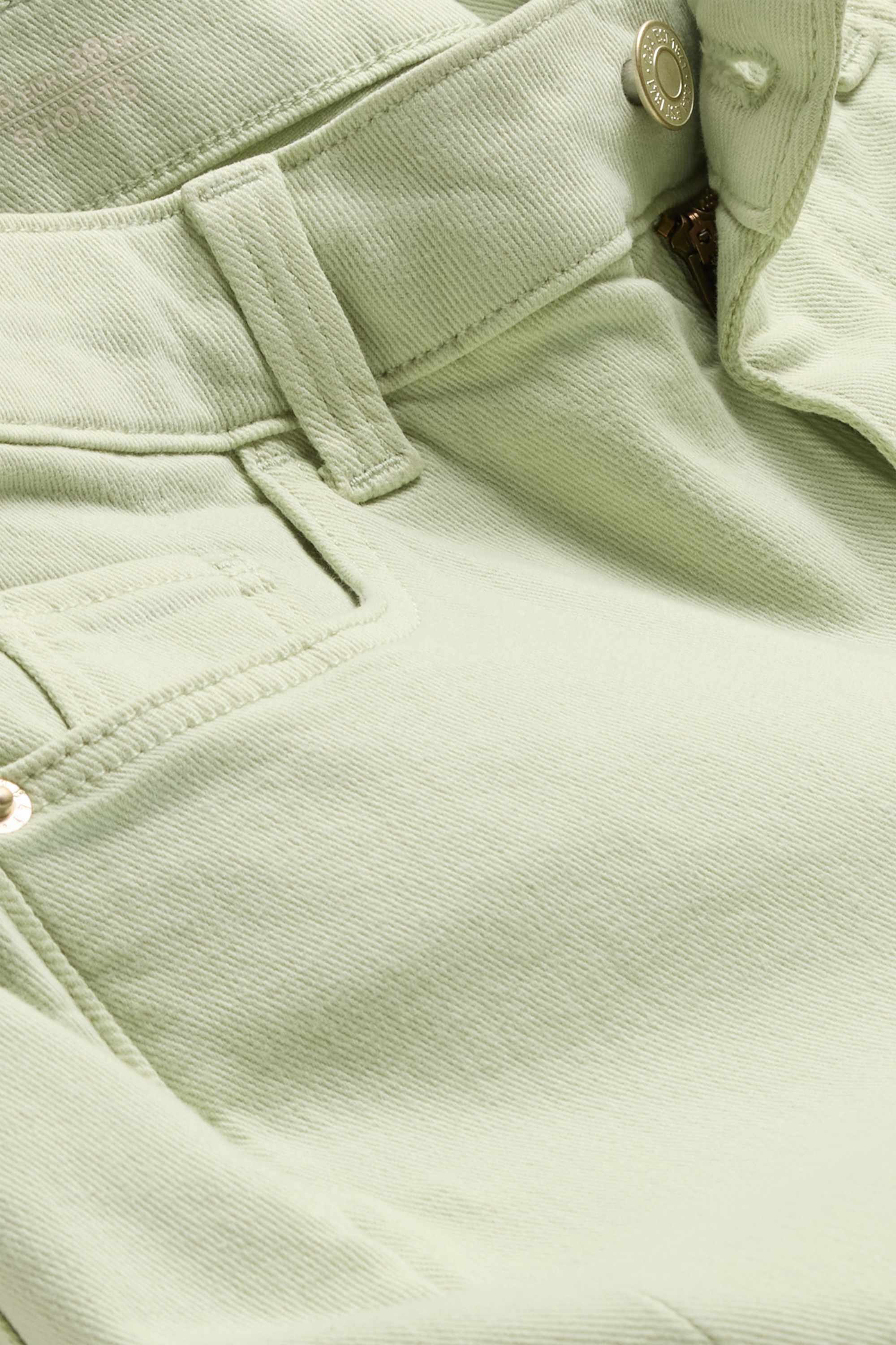 Denim shorts - mid-rise waist light green