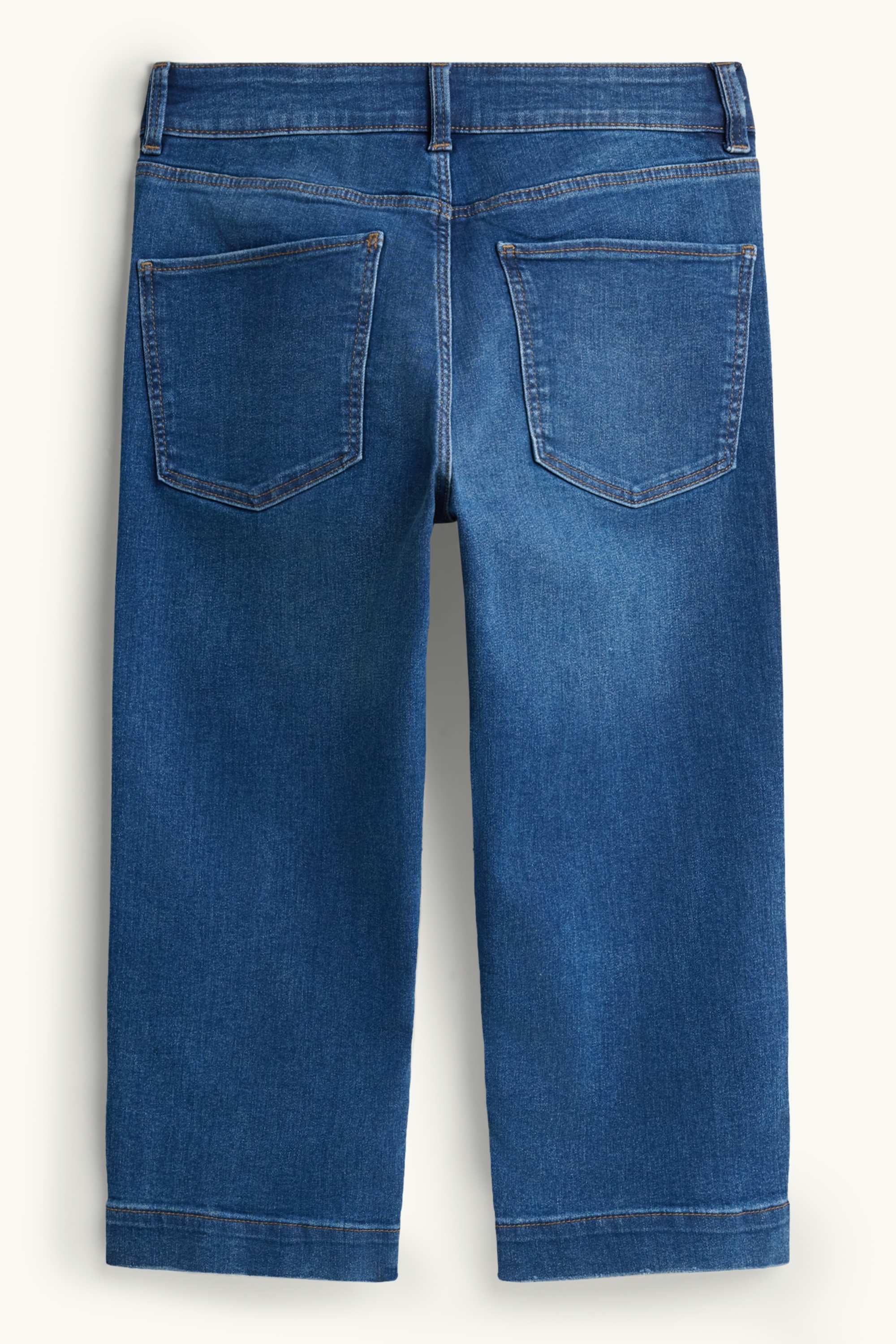 Capri jeans - mid-rise waist blue denim