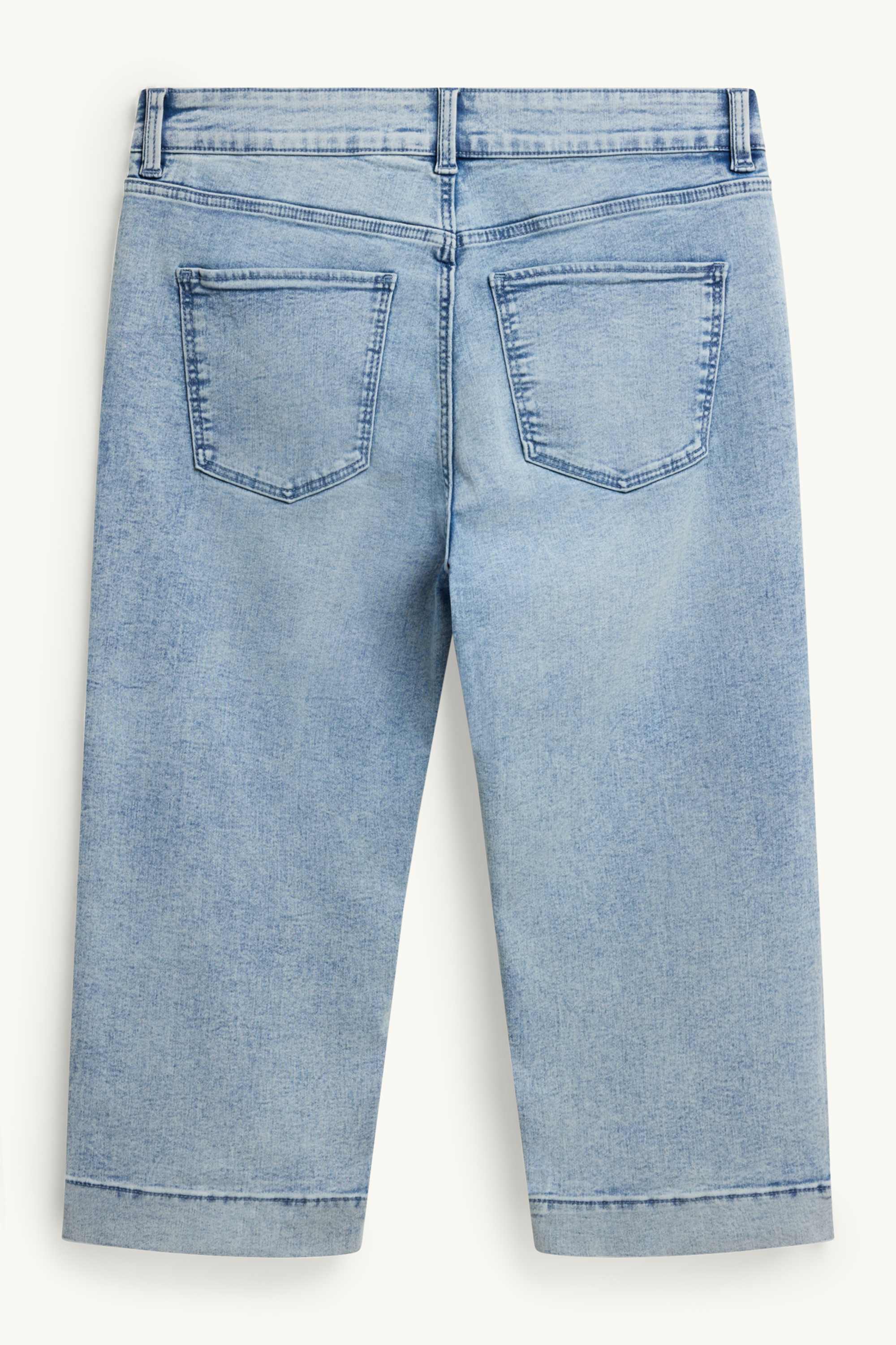 Capri jeans - mid-rise waist - slim fit denim-light blue