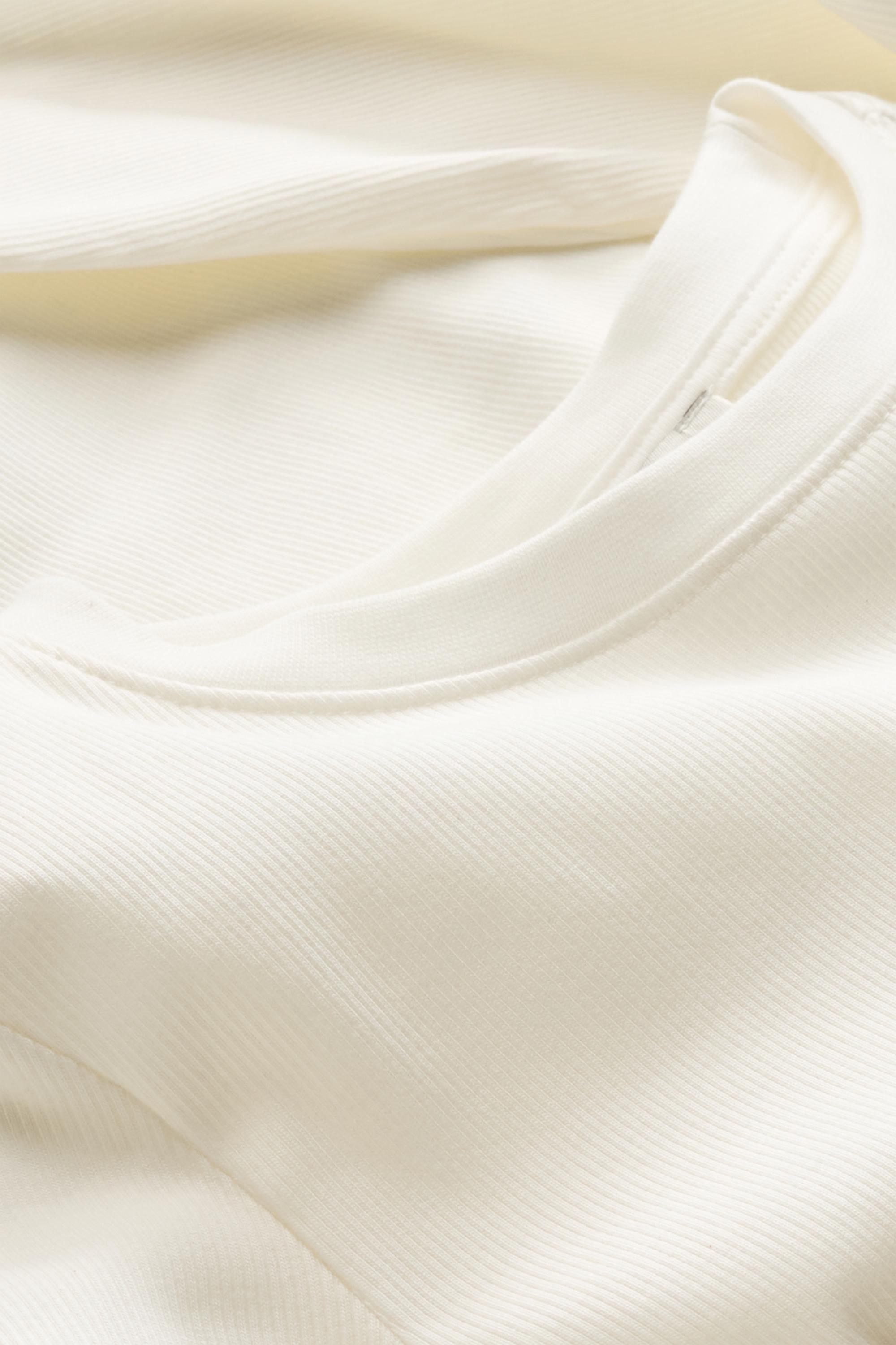 Cropped long sleeve top - slim fit - ribbed creme