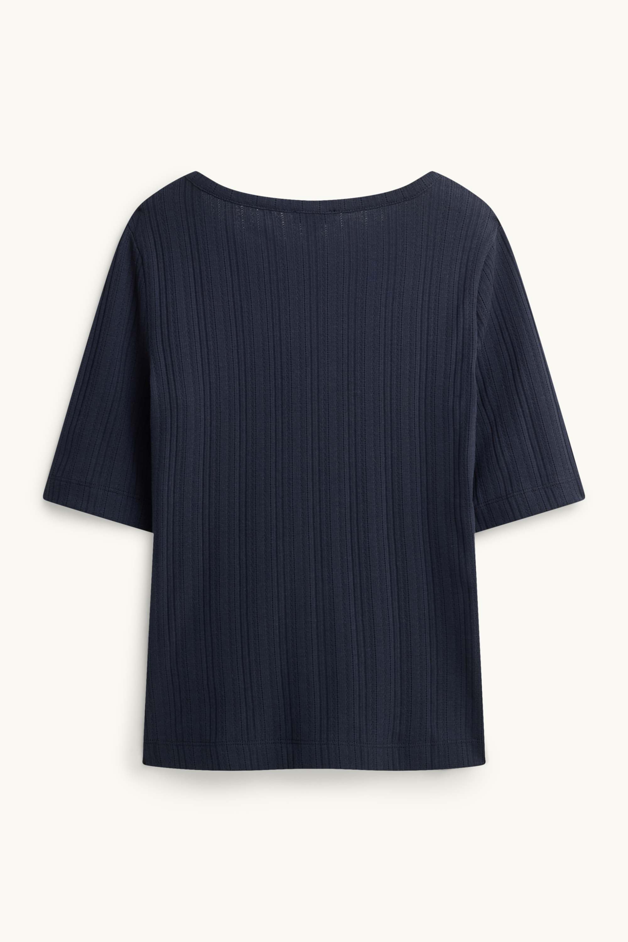 Henley T-shirt - regular fit - ribbed dark blue