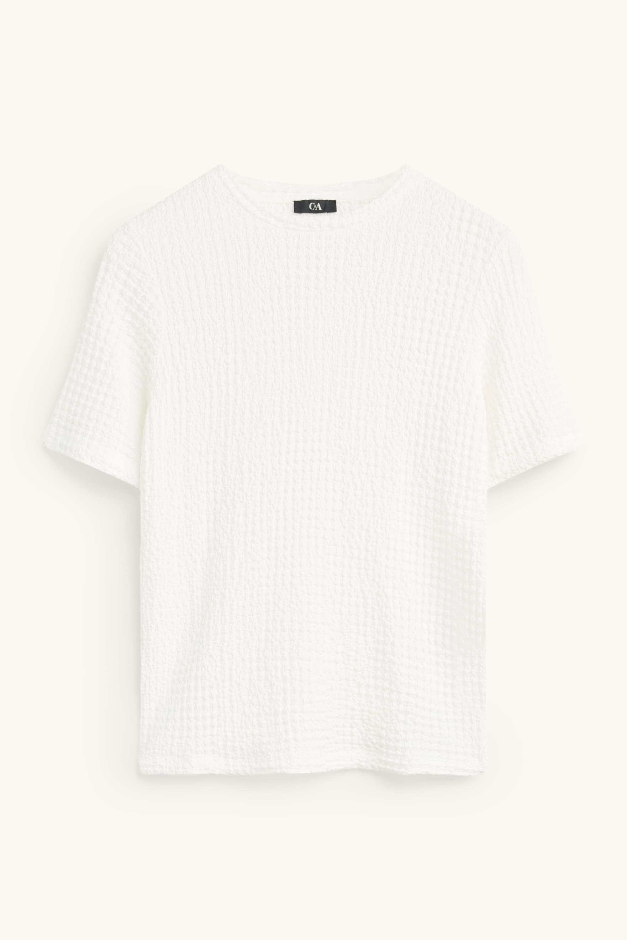 T-shirt - regular fit - textured white
