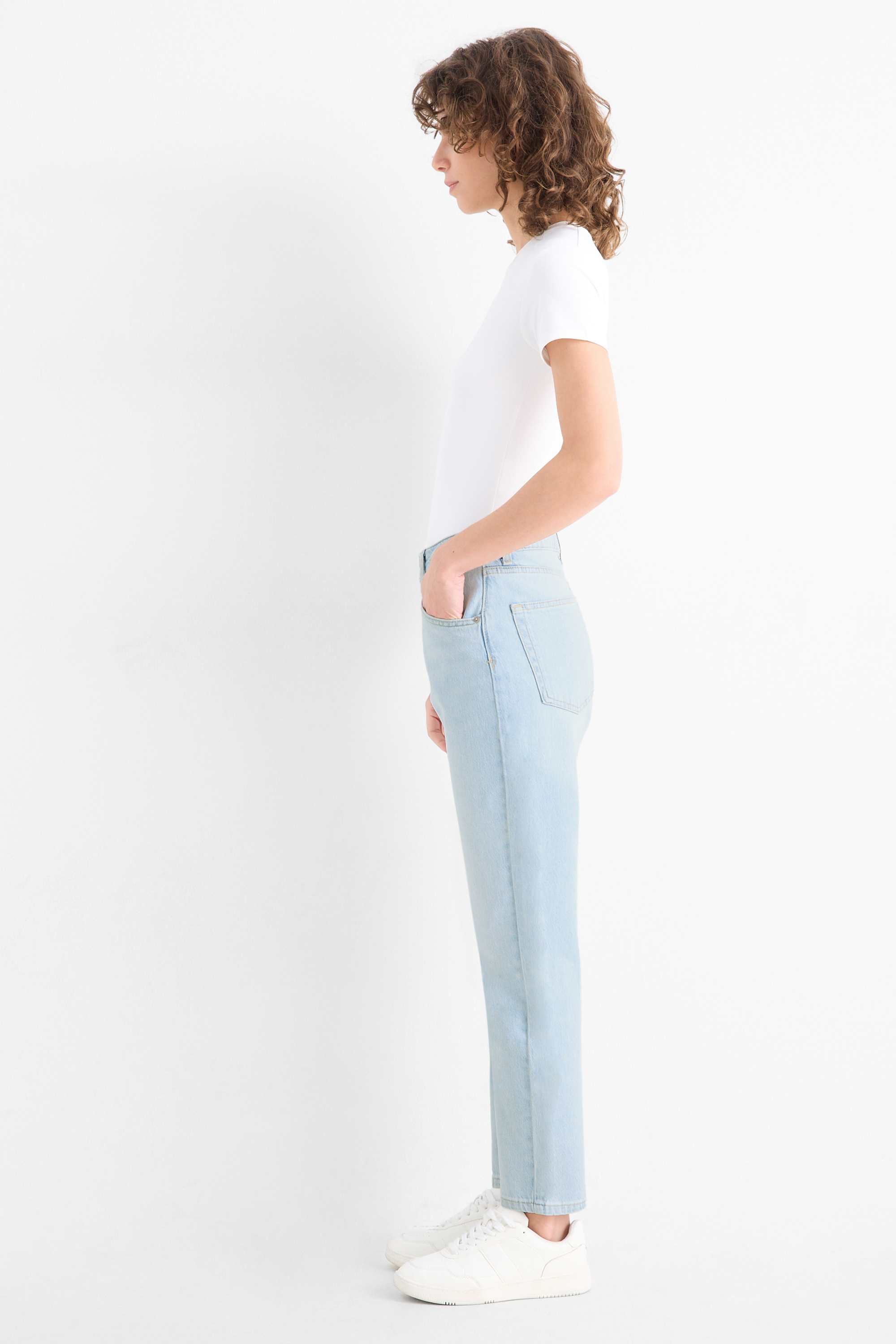Mom jeans - high waist - LYCRA® light blue