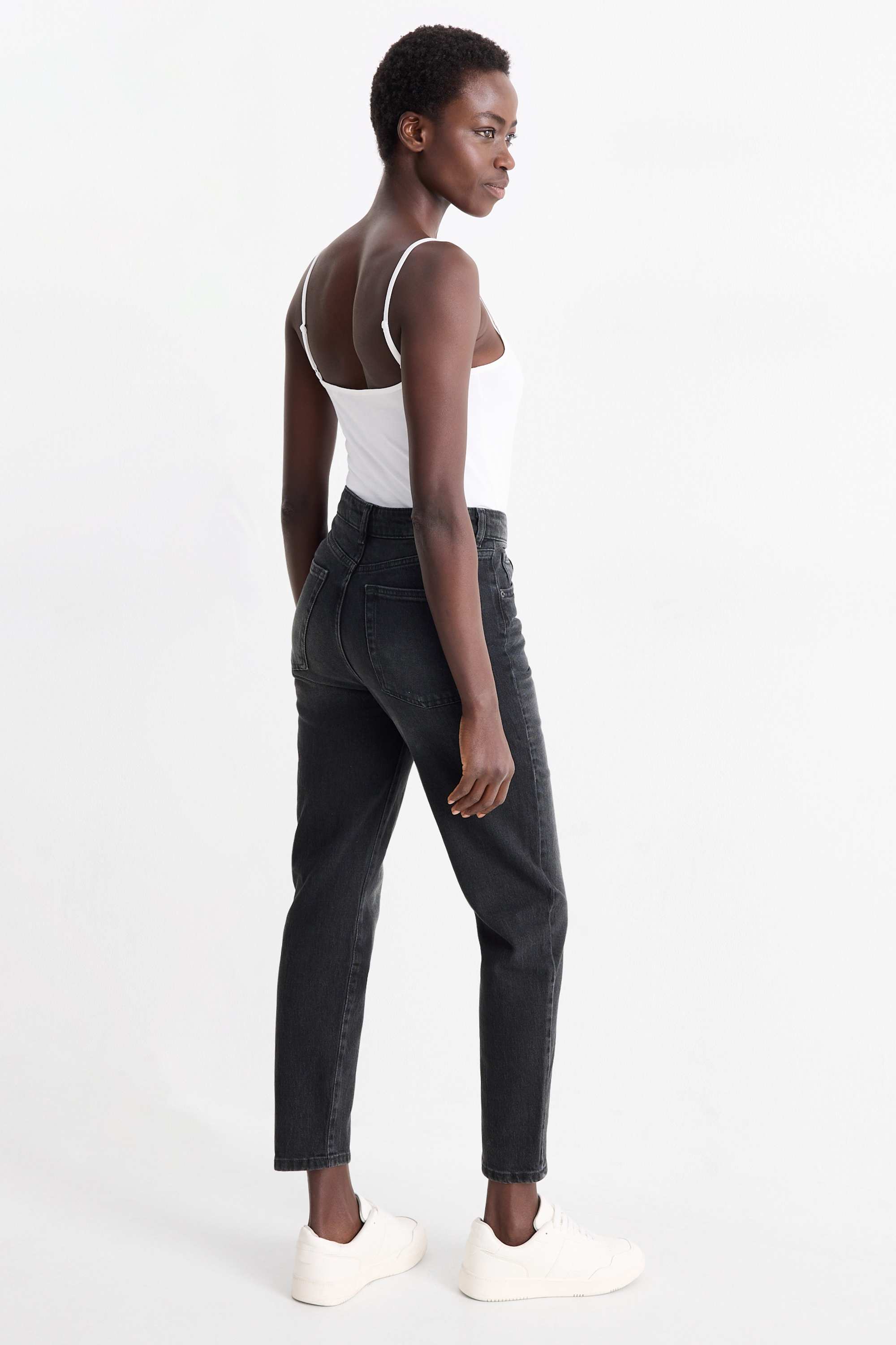 Mom jeans - high waist - LYCRA® denim-dark gray