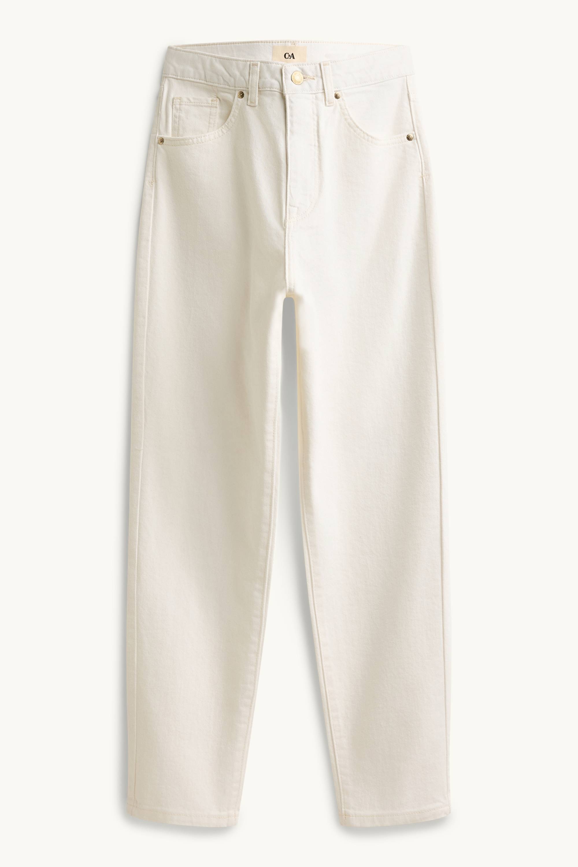 Mom jeans - high waist - LYCRA® cremewhite