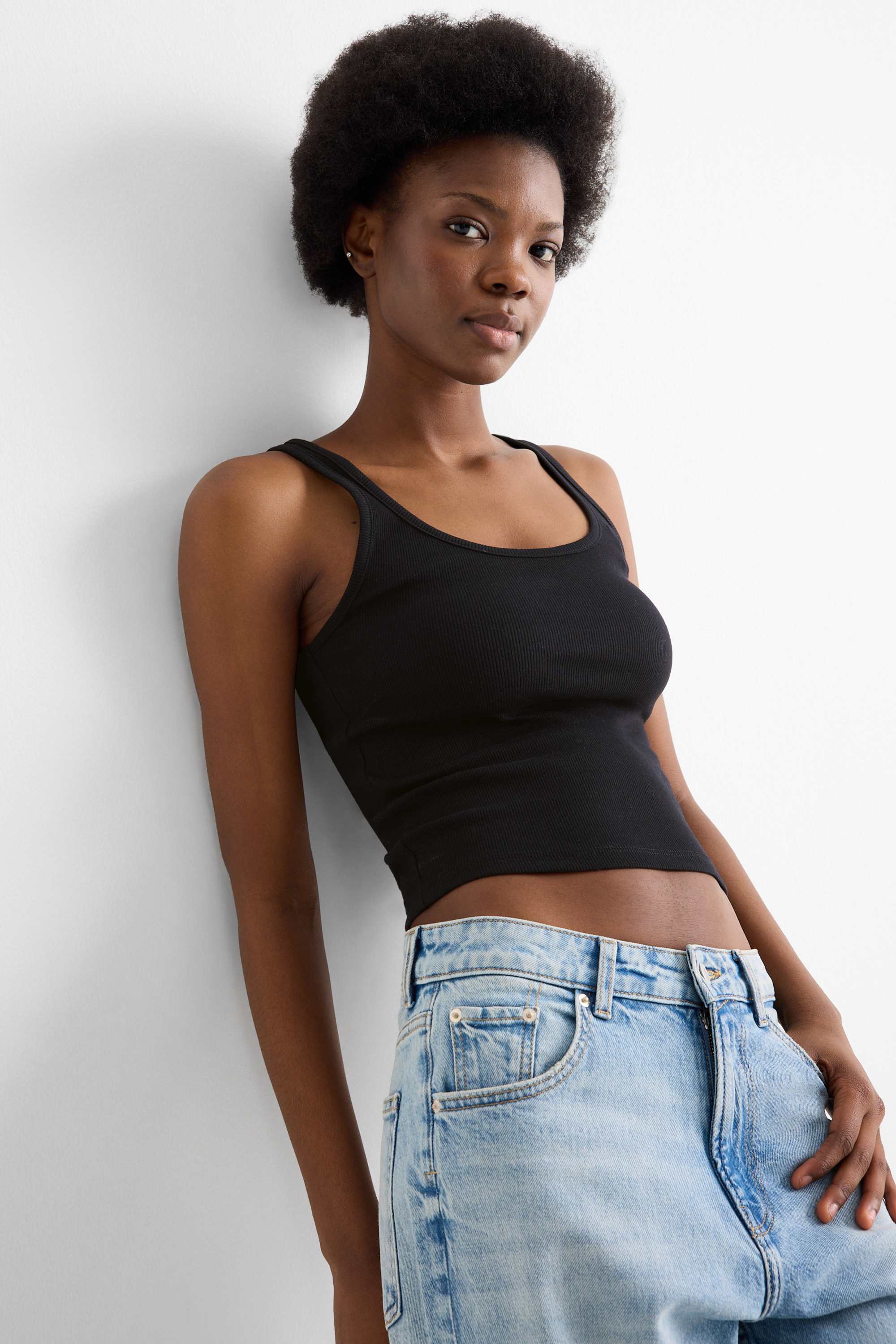 Top - ribbed black