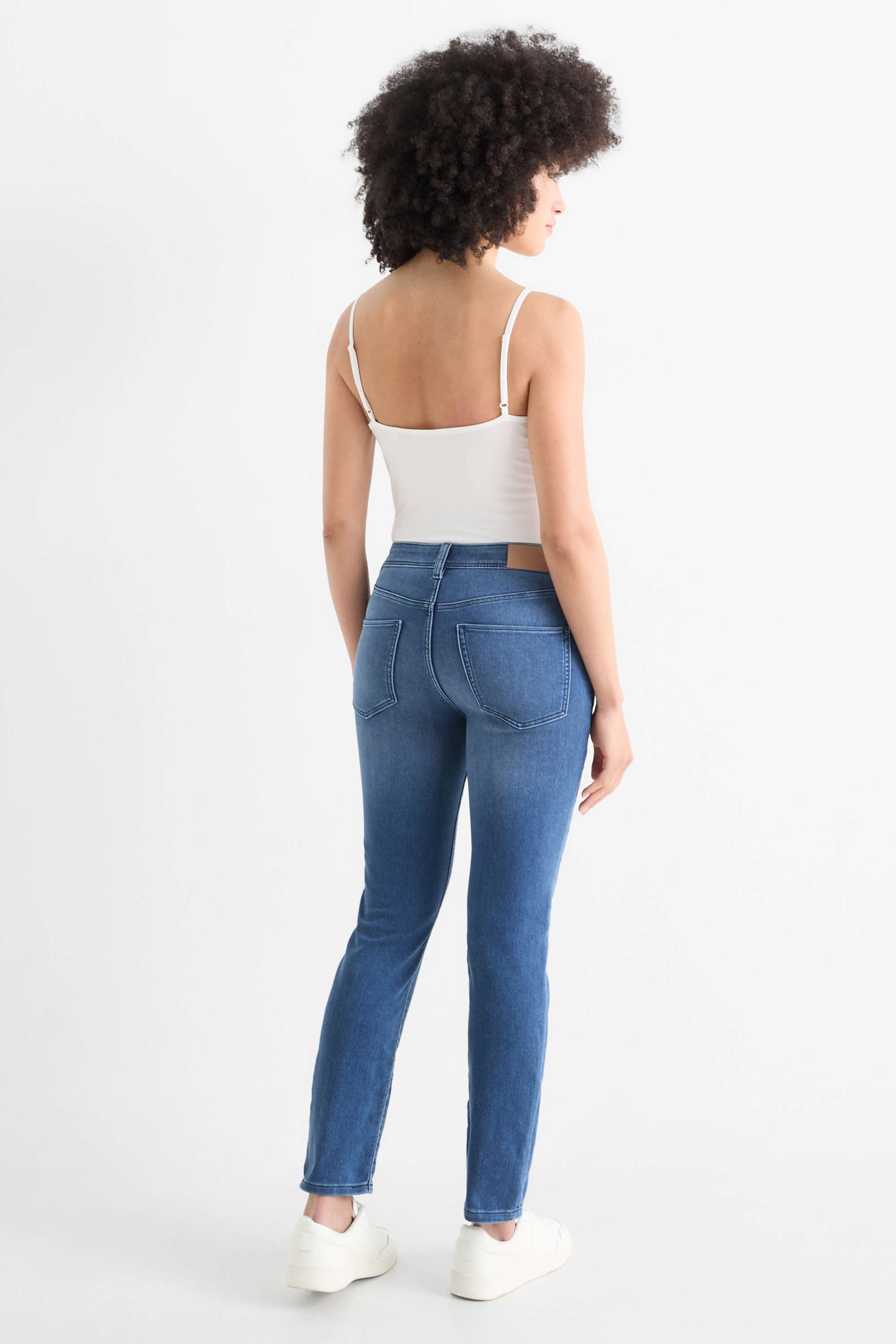 Slim jeans - mid-rise waist - jog denim blue denim