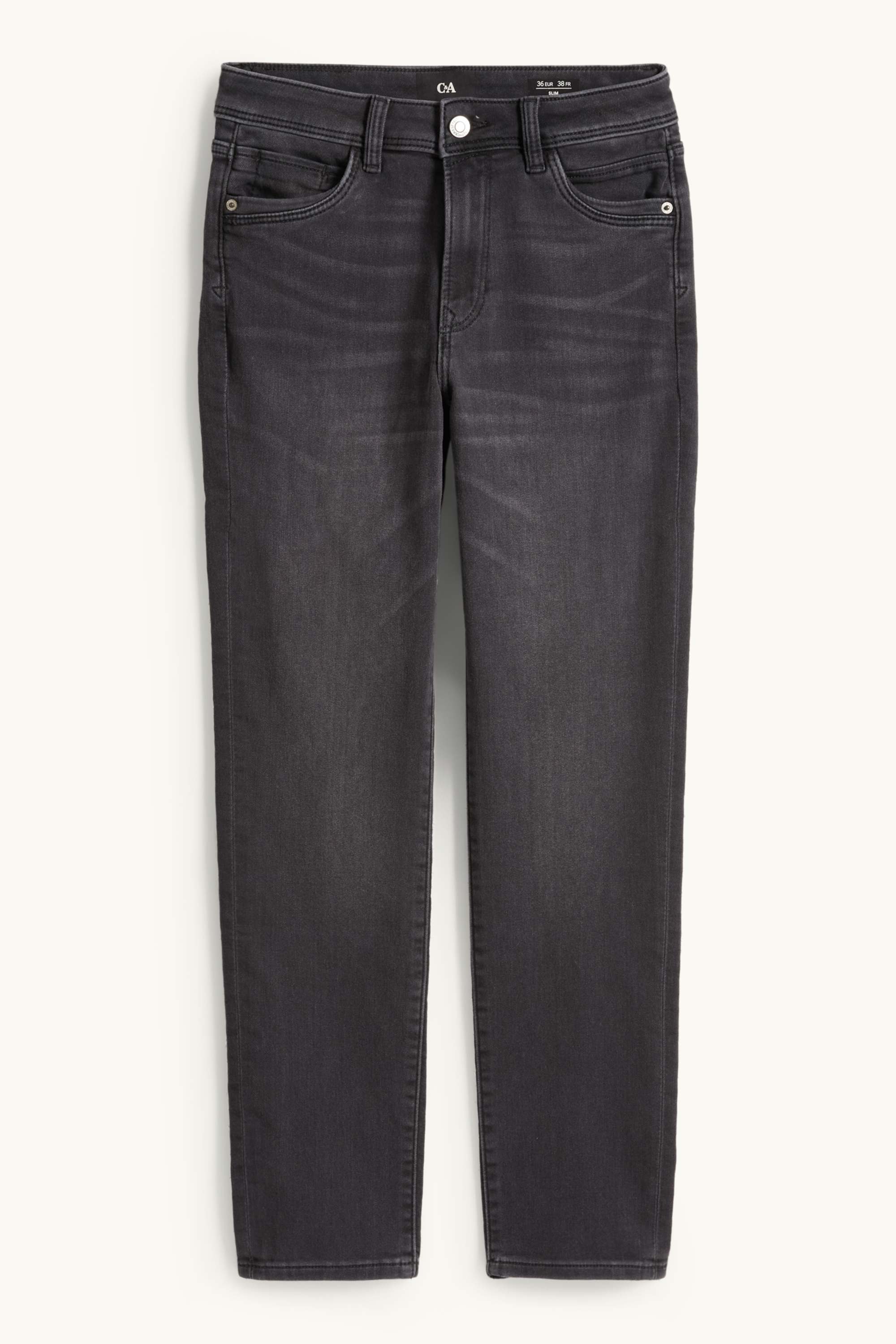 Slim jeans - mid-rise waist - jog denim denim-dark gray