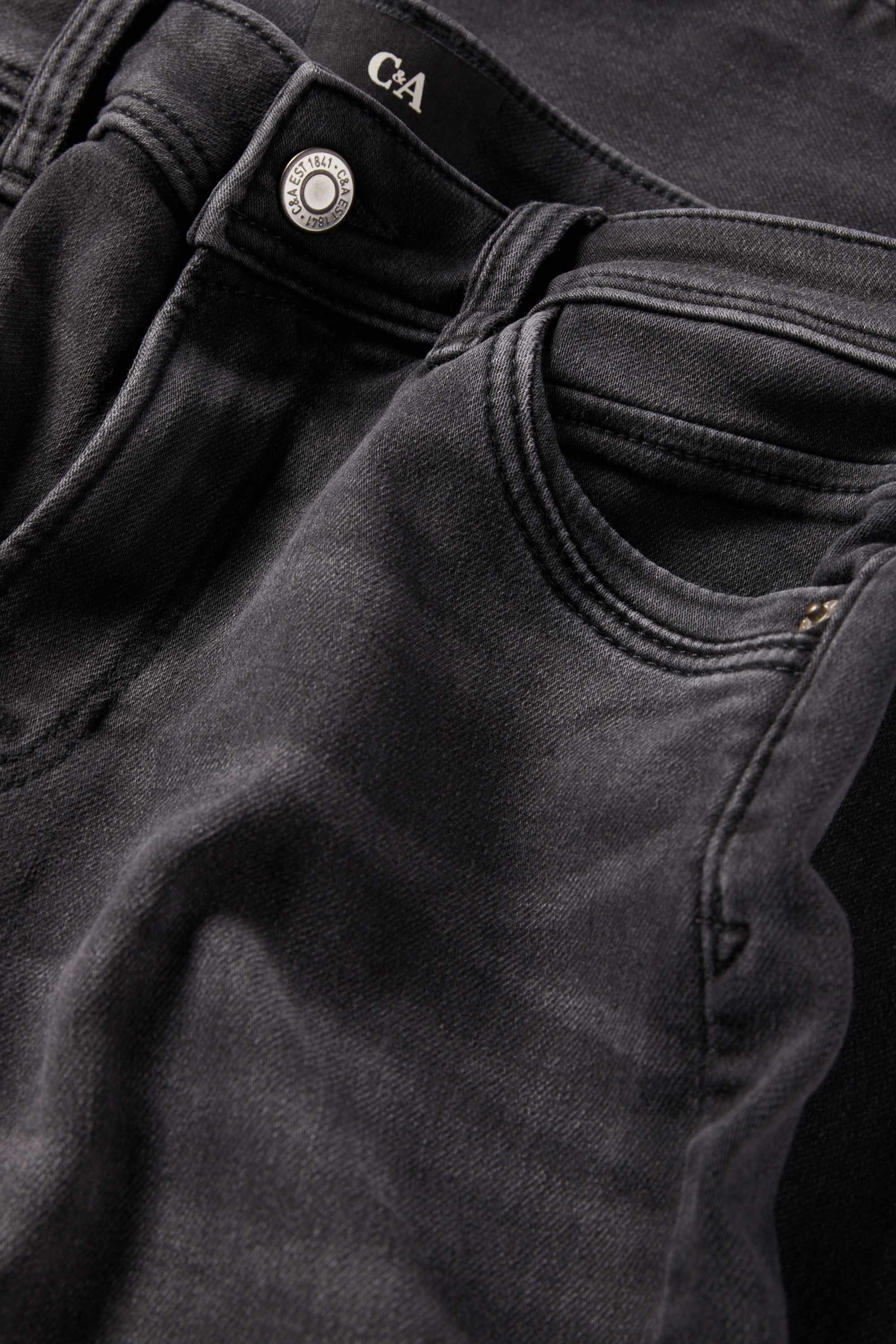 Slim jeans - mid-rise waist - jog denim denim-dark gray