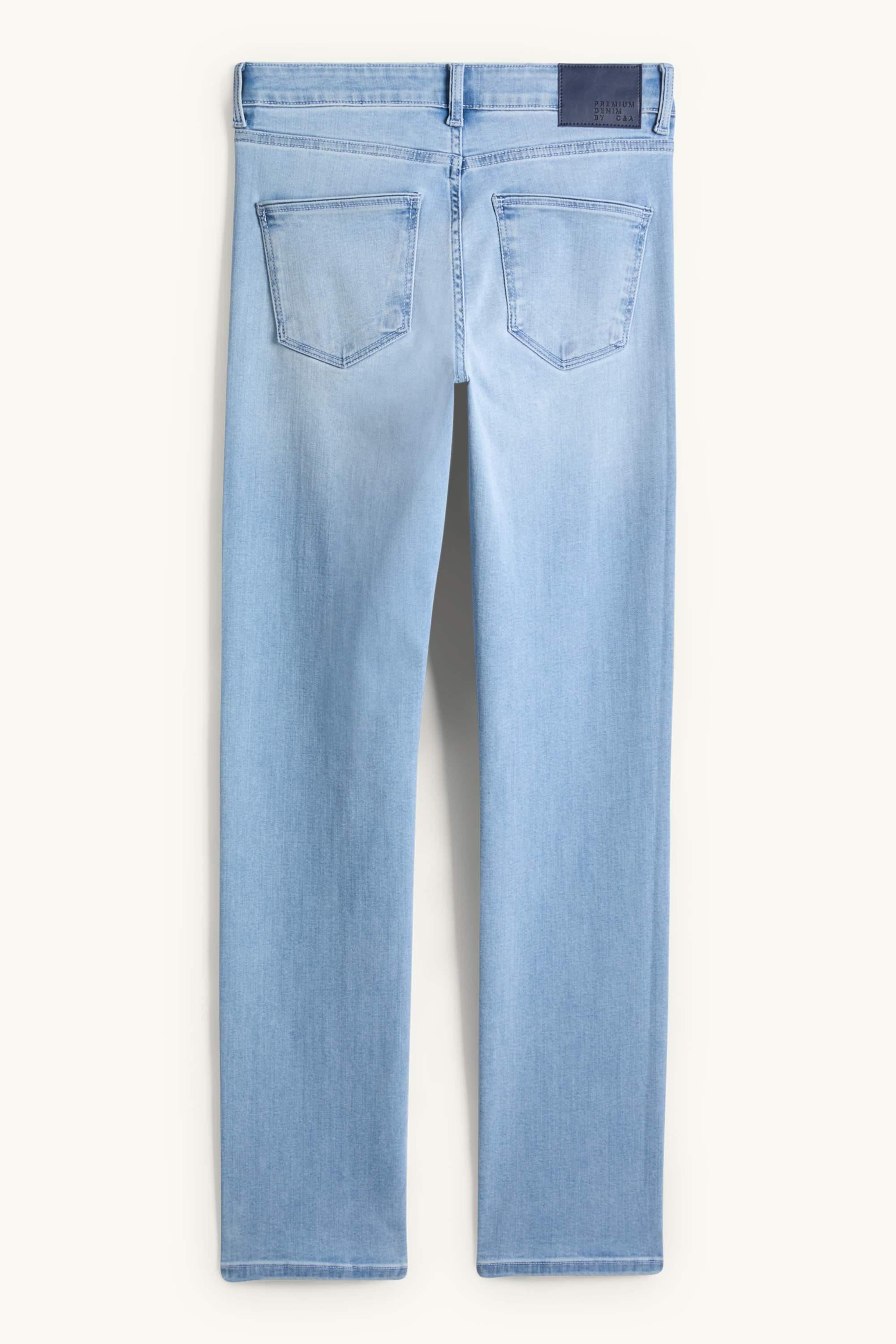 Straight jeans - mid-rise waist denim-light blue
