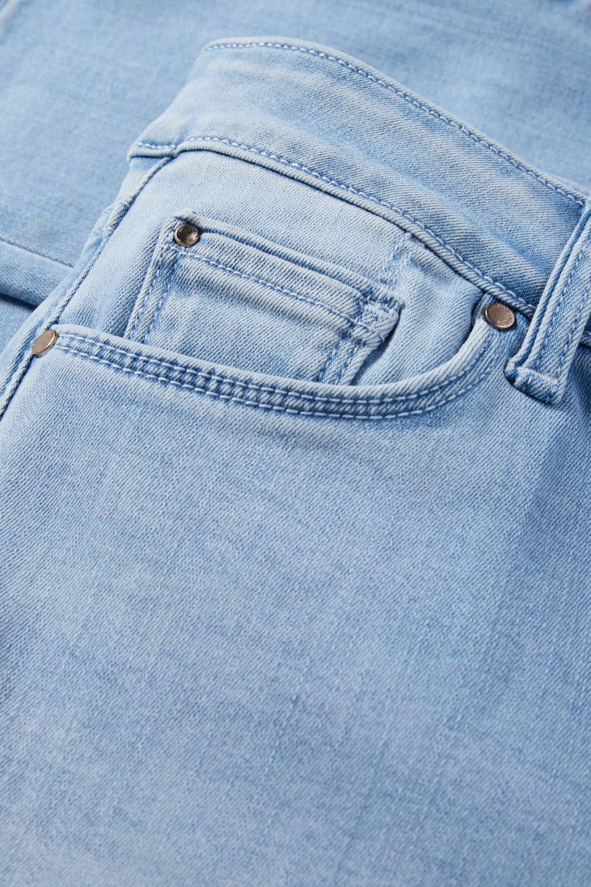 Straight jeans - mid-rise waist denim-light blue