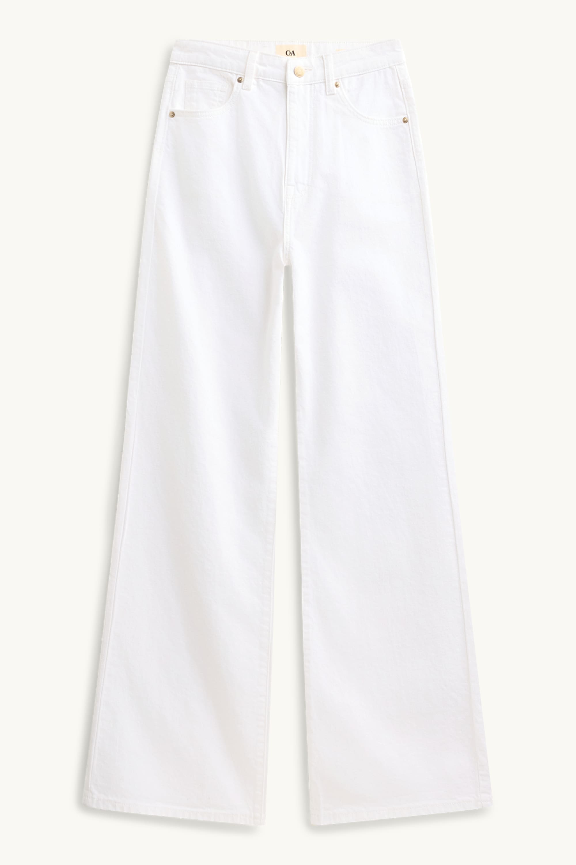 Wide leg jeans - high waist white