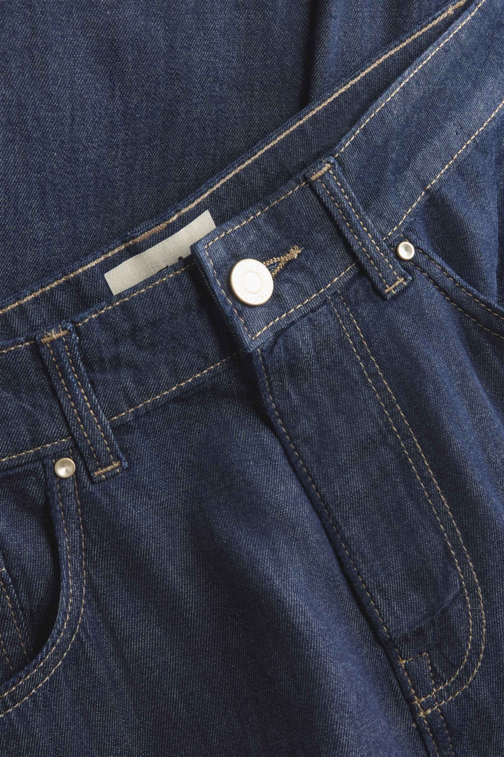 Cropped wide leg jeans - mid-rise waist denim-dark blue