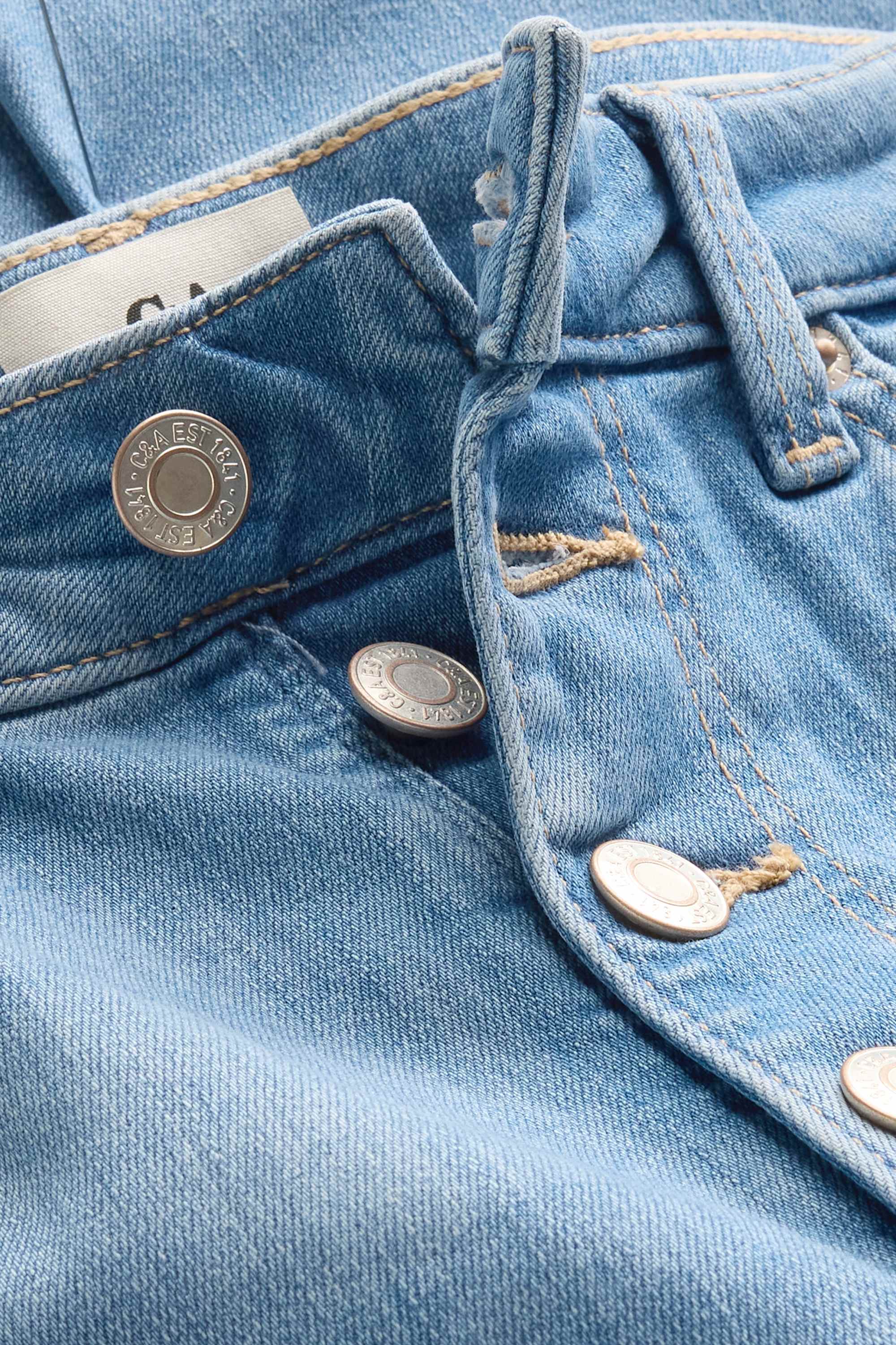 Cropped flared jeans - high waist denim-light blue