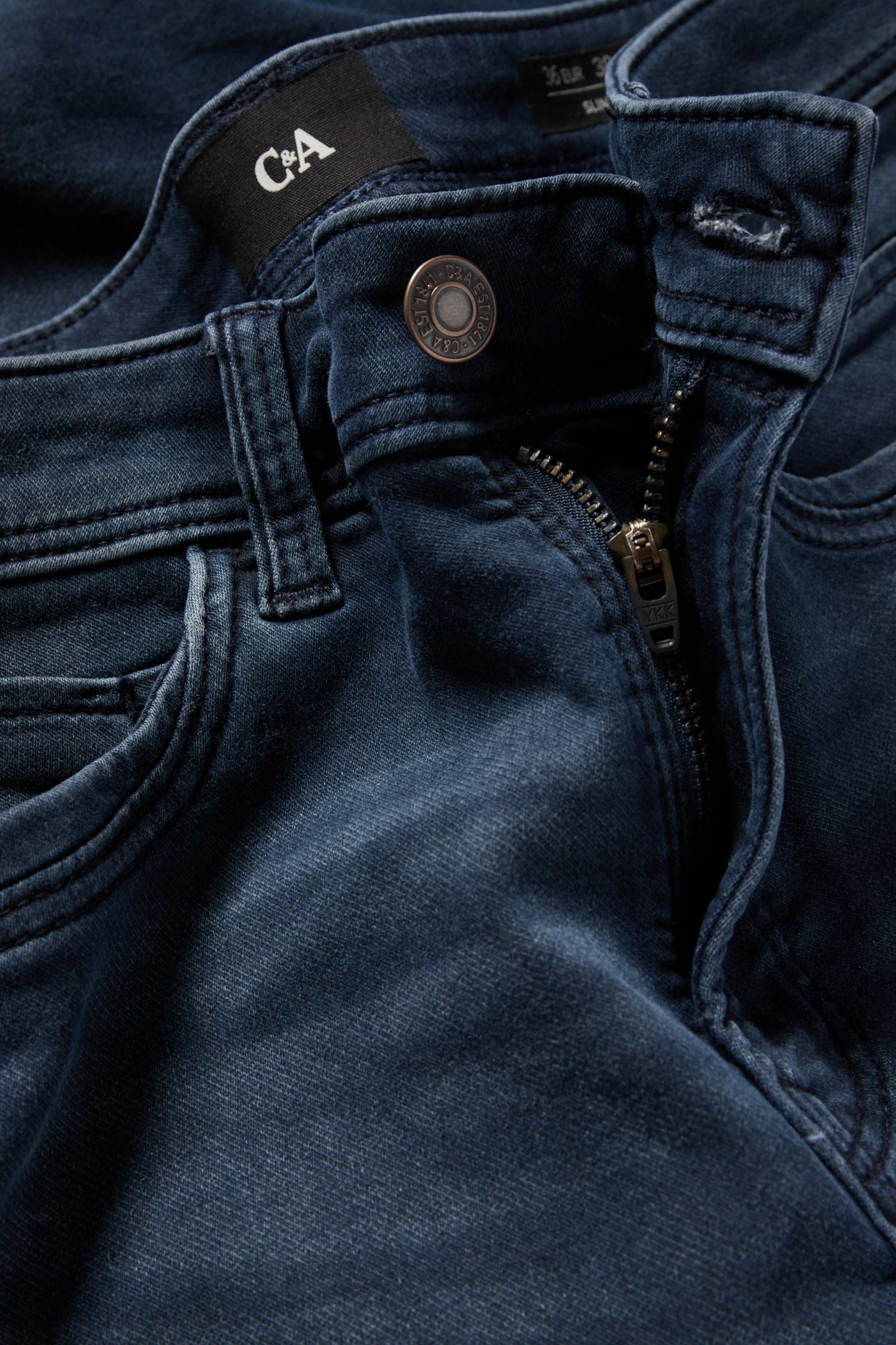 Slim jeans - mid-rise waist dark blue