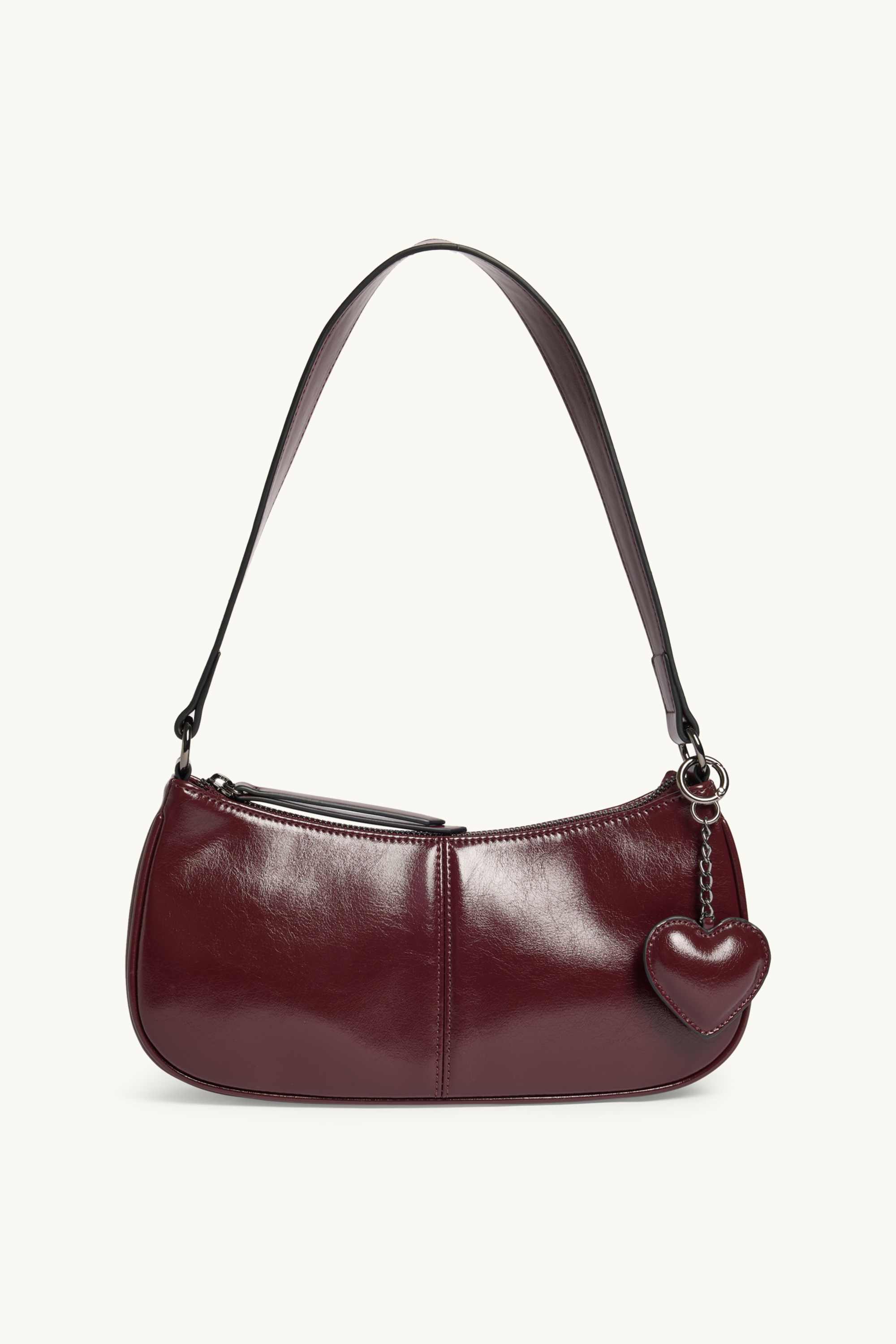 Shoulder bag - faux leather dark red