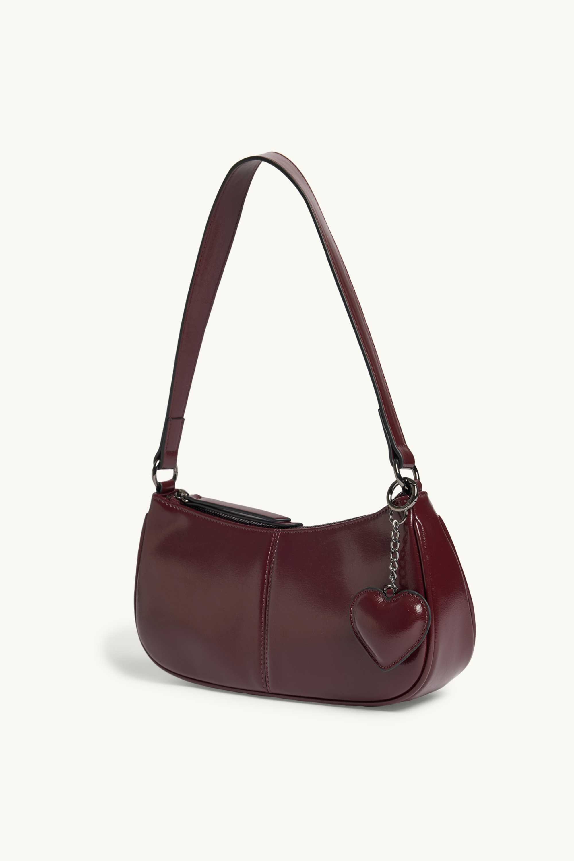 Shoulder bag - faux leather dark red