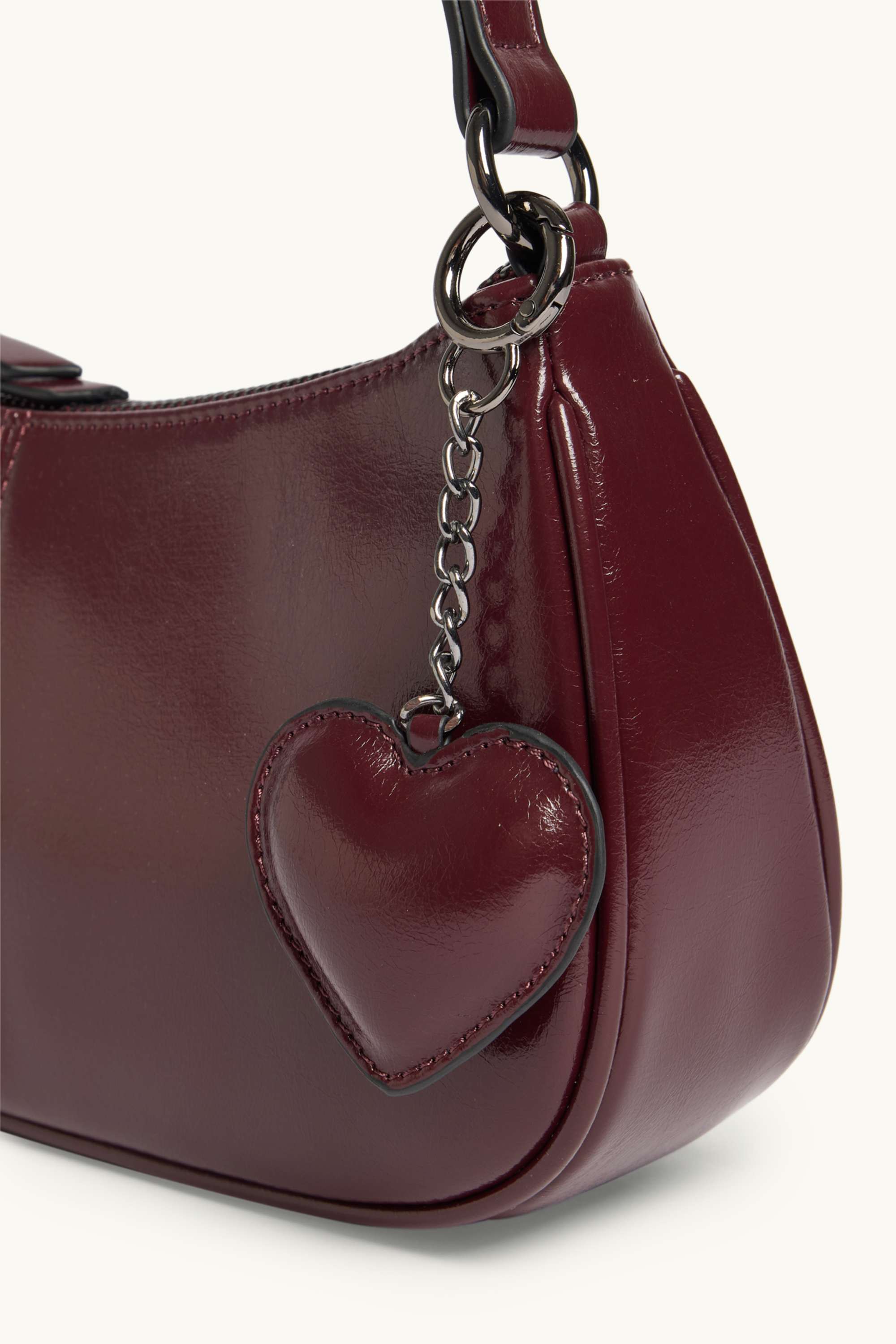 Shoulder bag - faux leather dark red