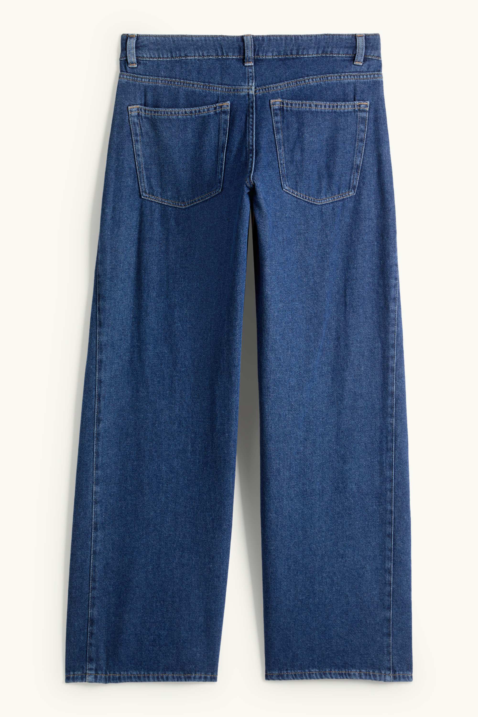 Wide leg jeans - low-rise waist blue denim