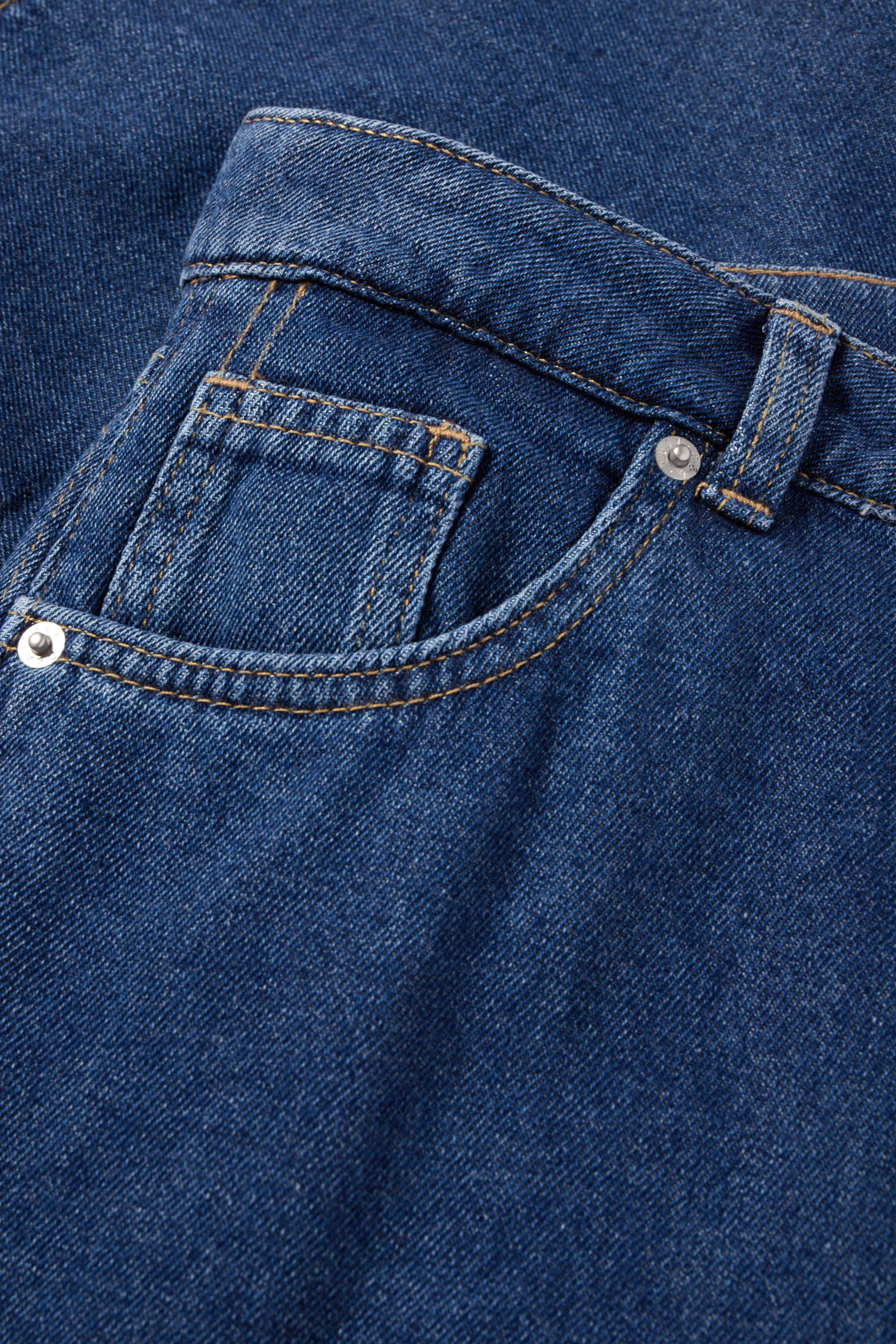 Wide leg jeans - low-rise waist blue denim