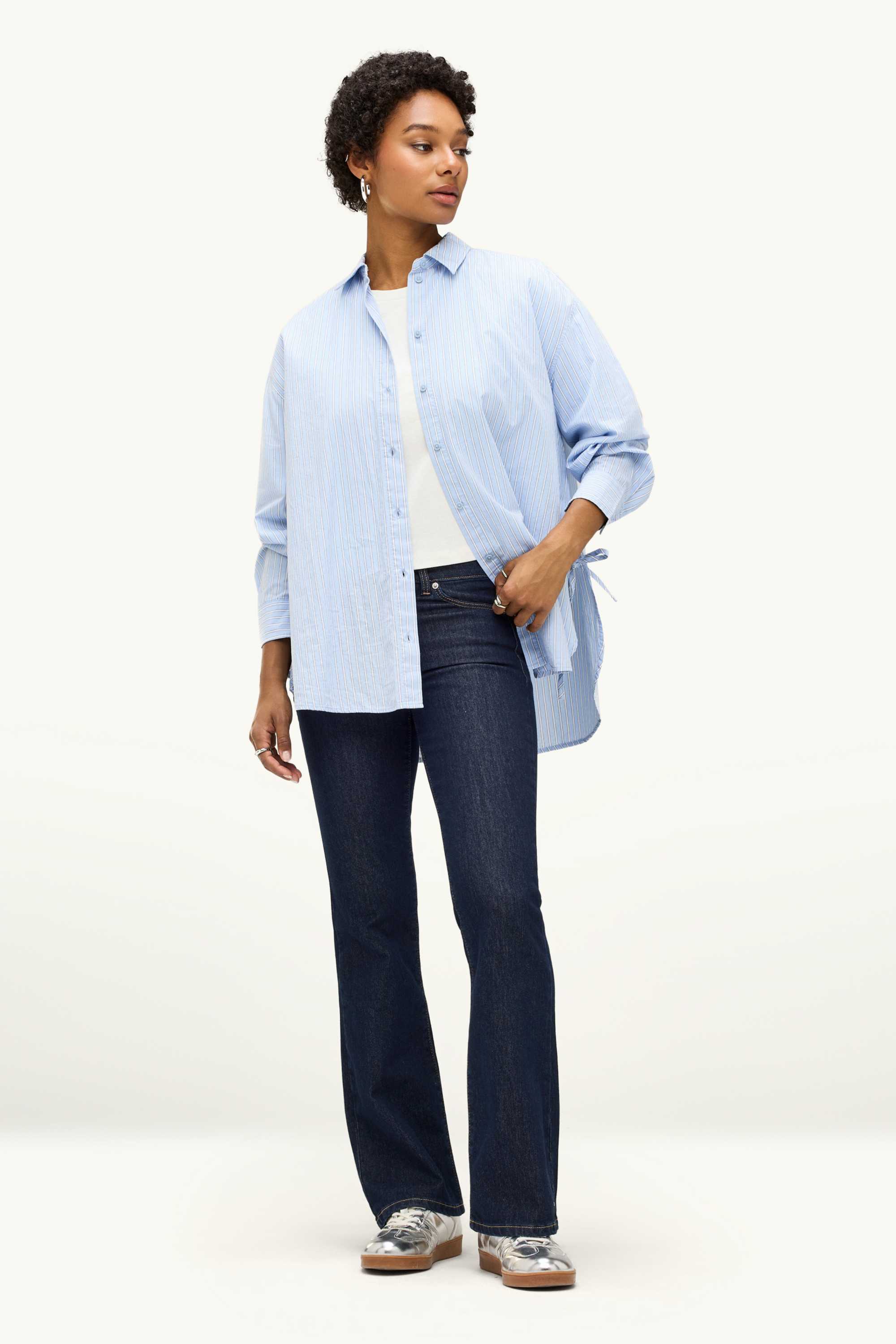 Bootcut jeans - low-rise waist denim-dark blue