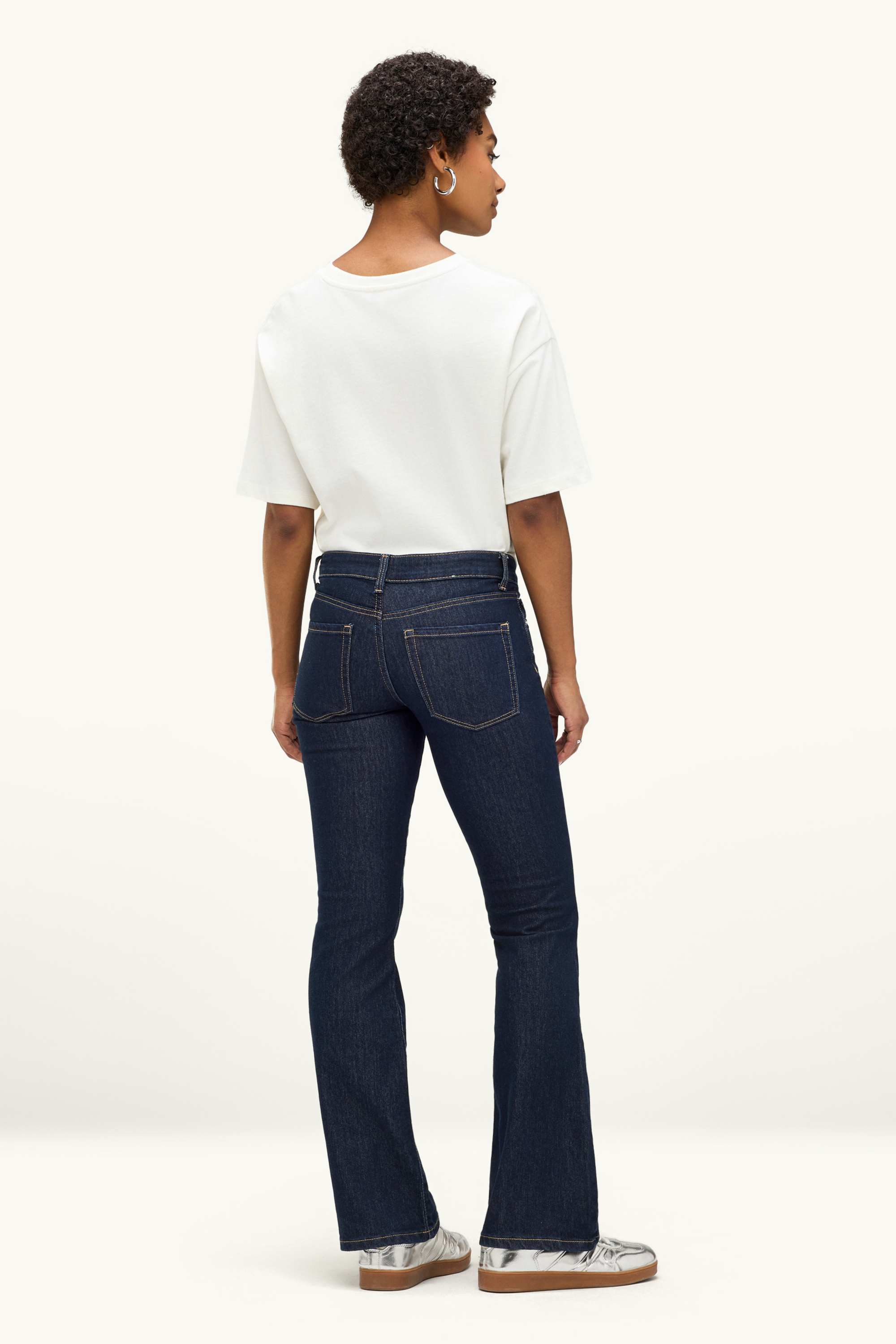 Bootcut jeans - low-rise waist denim-dark blue