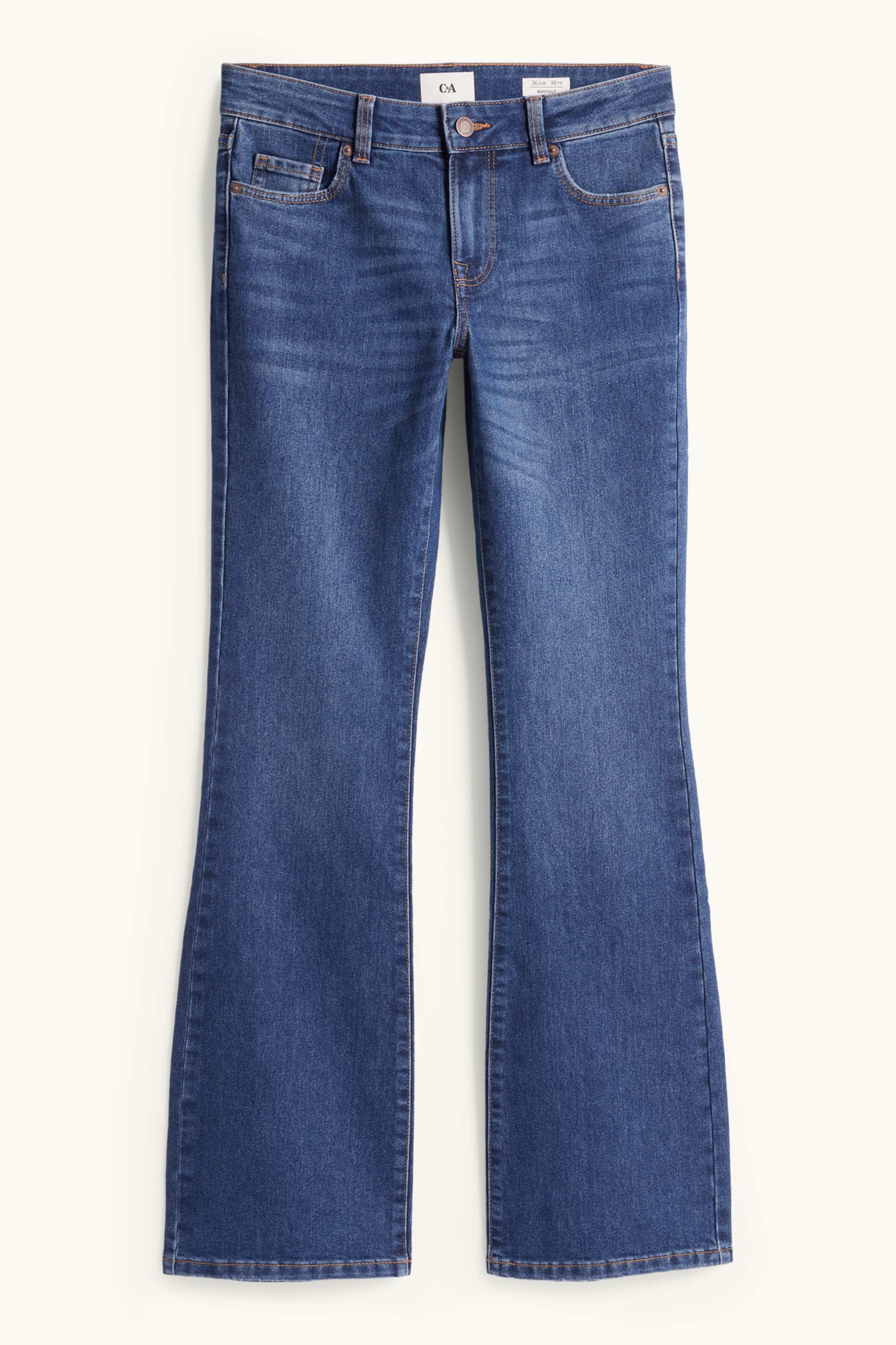 Bootcut jeans - low-rise waist blue denim
