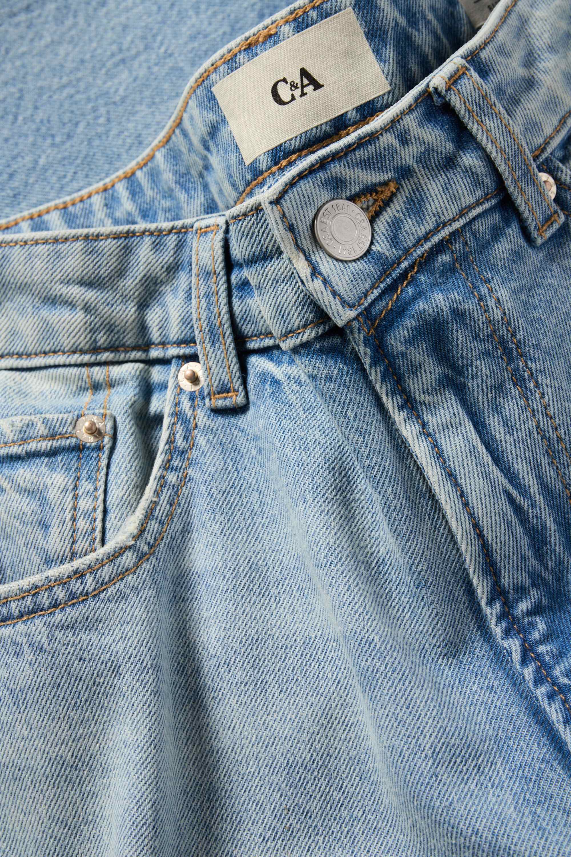 Baggy jeans - mid-rise waist denim-light blue (5)