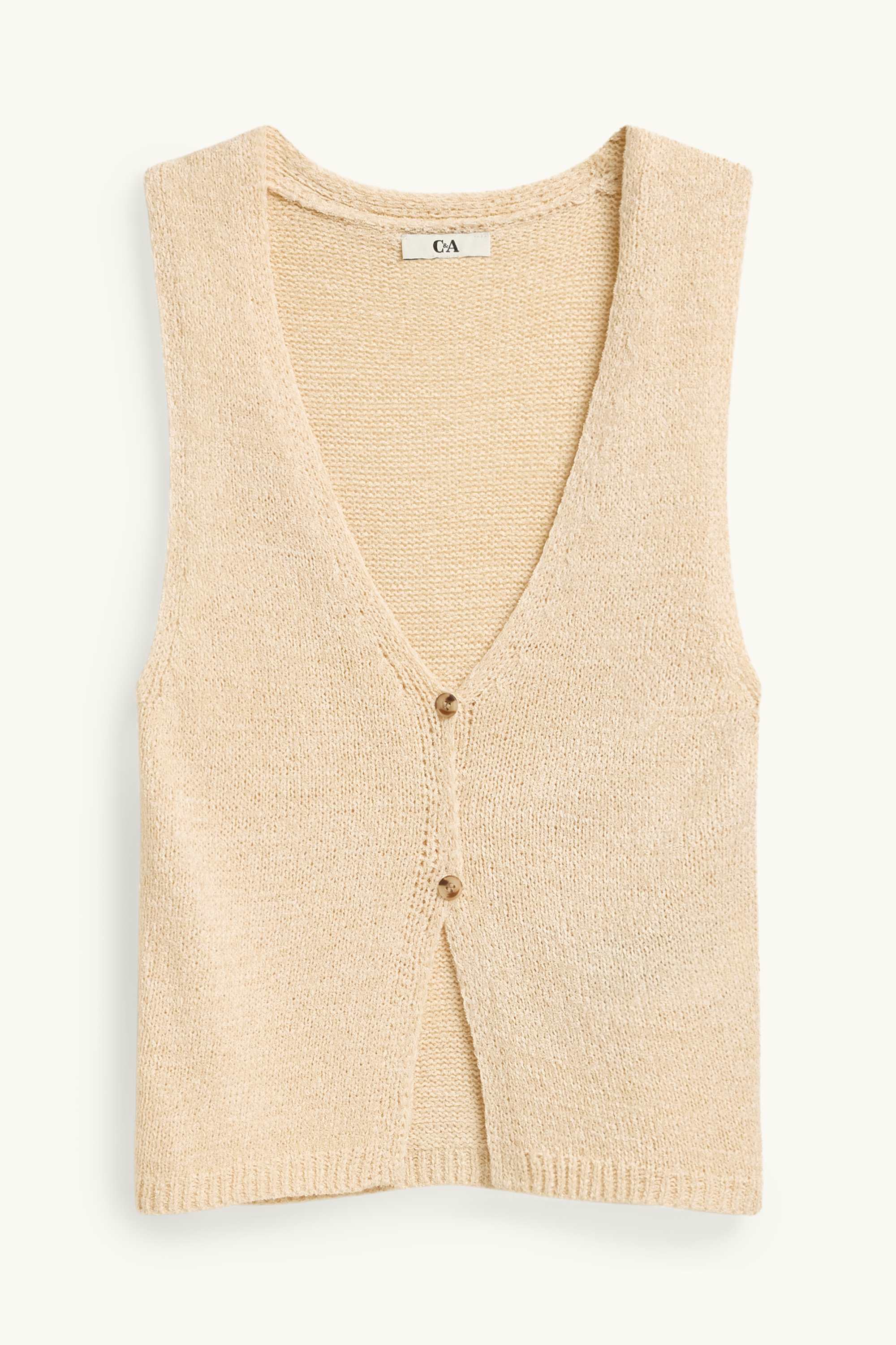 Knitted waistcoat - skinny rib light beige