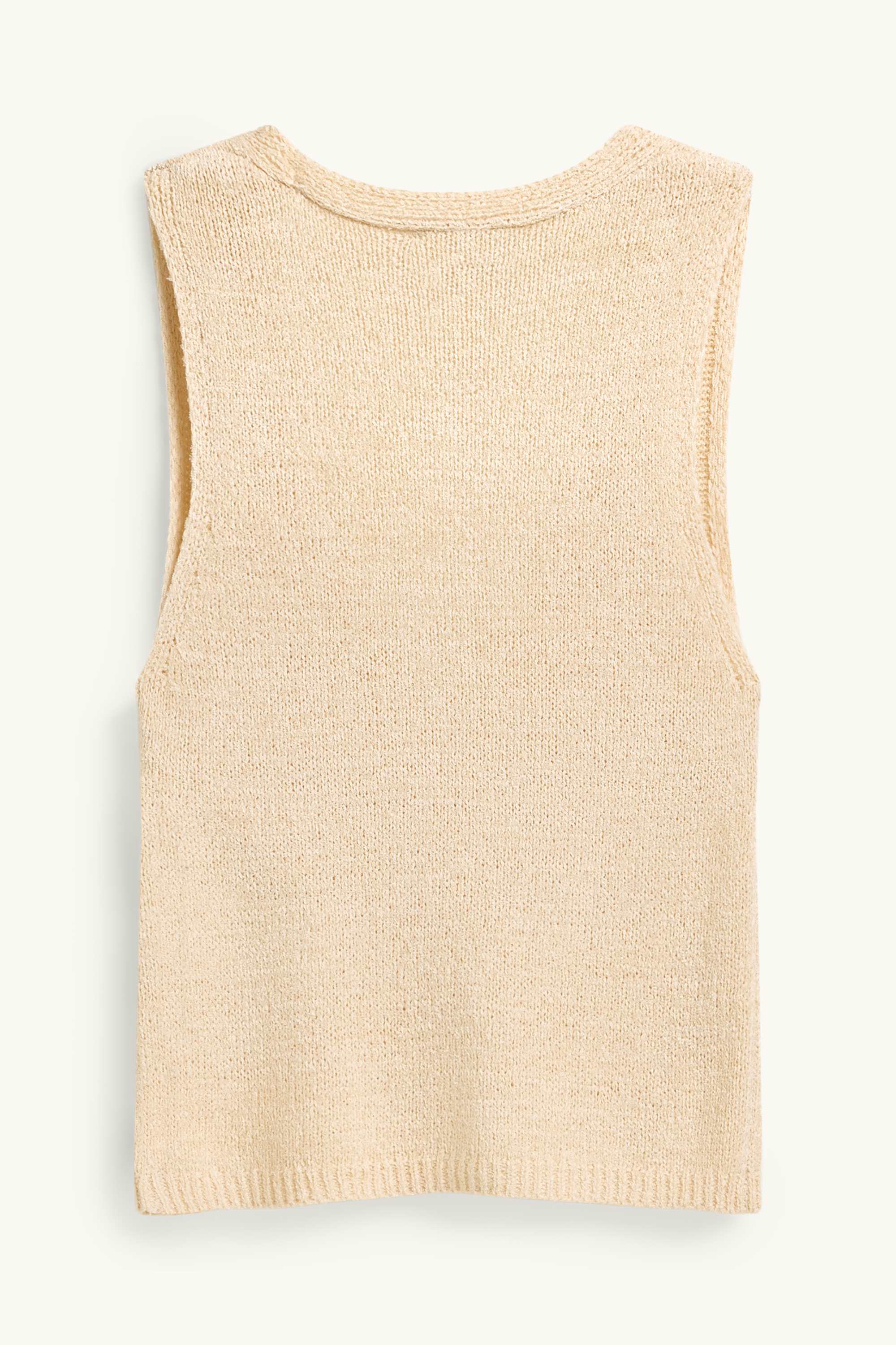 Knitted waistcoat - skinny rib light beige