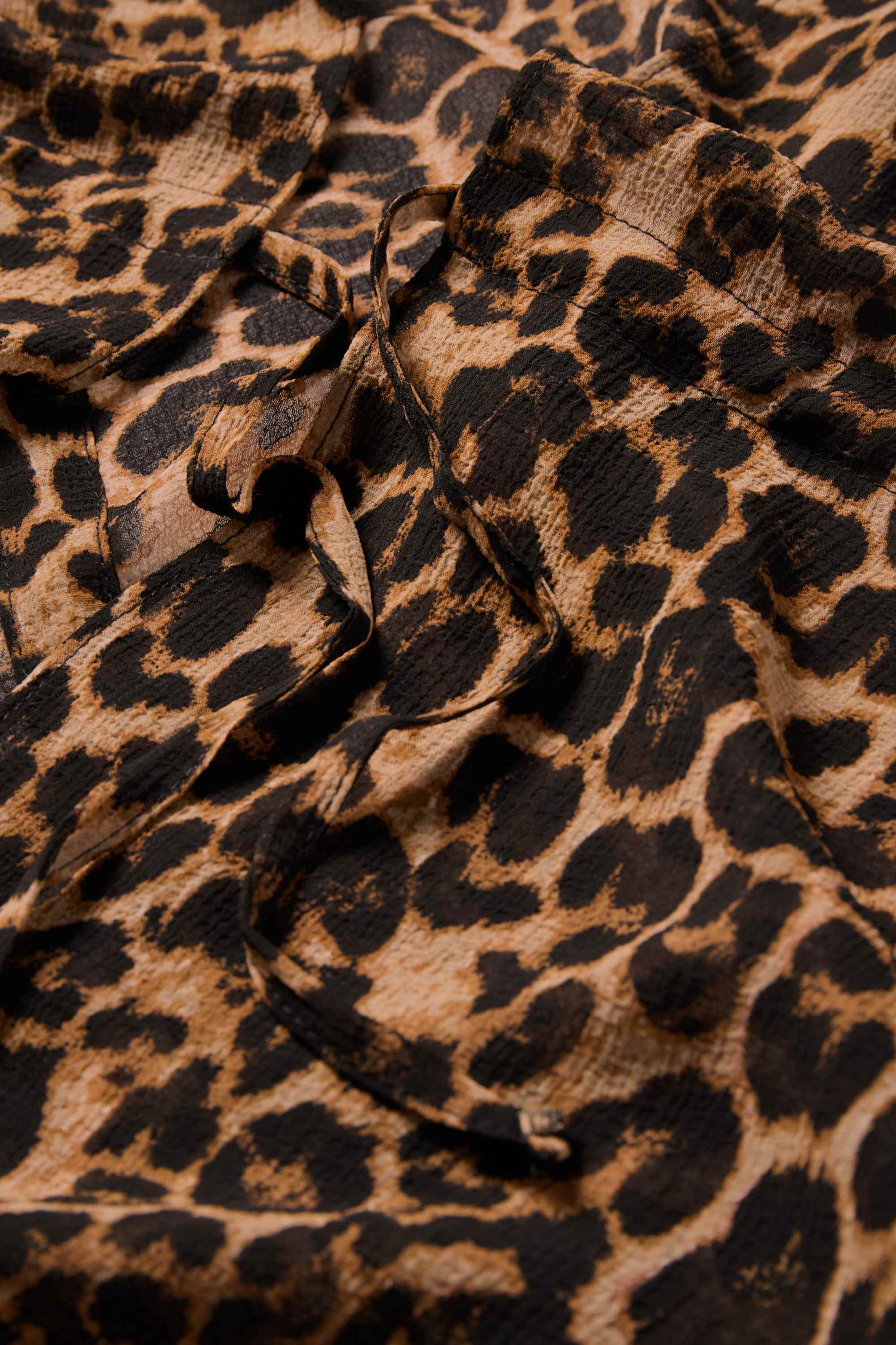 Kimono - leopard print - textured black / beige