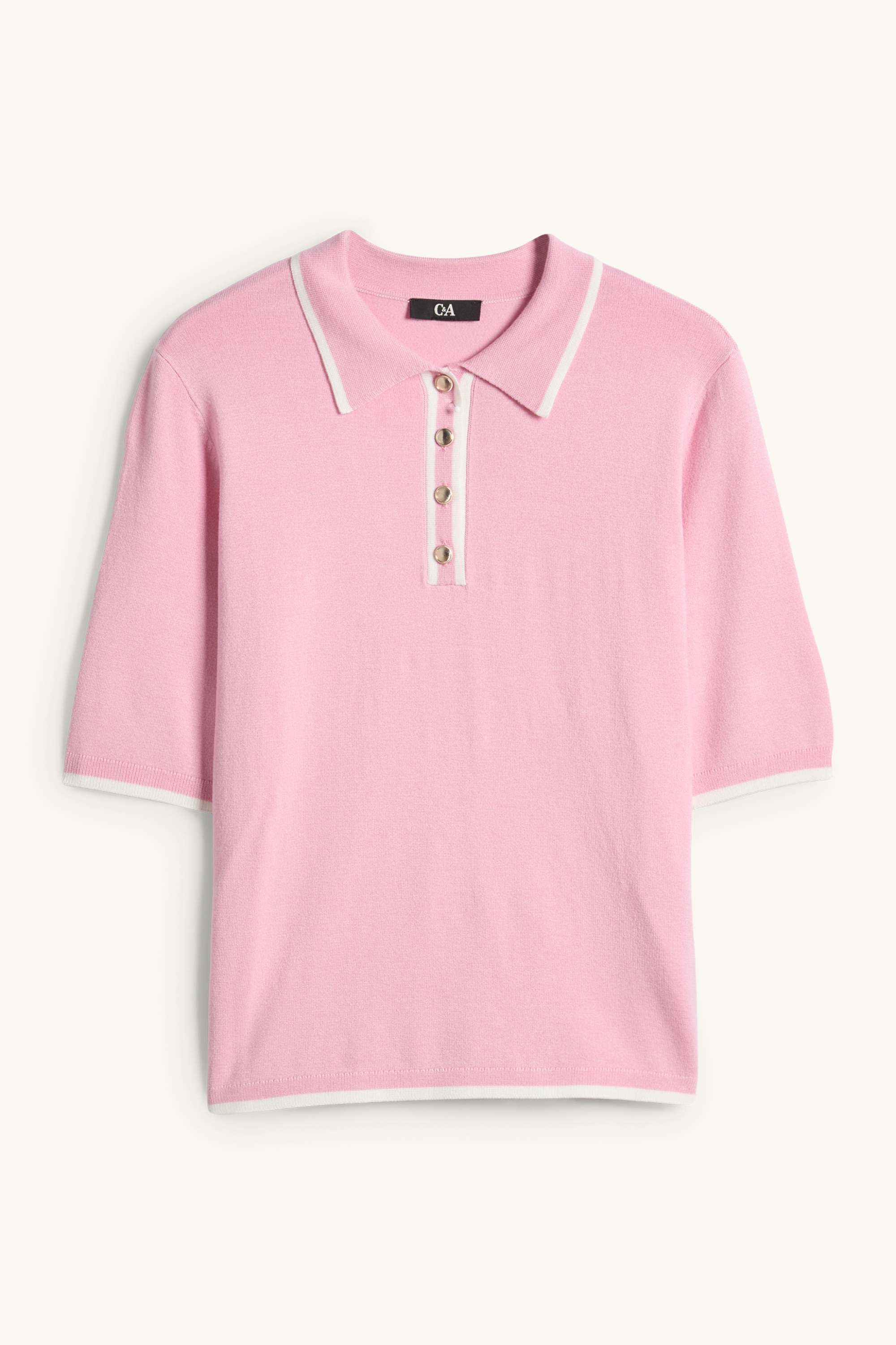 Knitted jumper - short sleeve pink