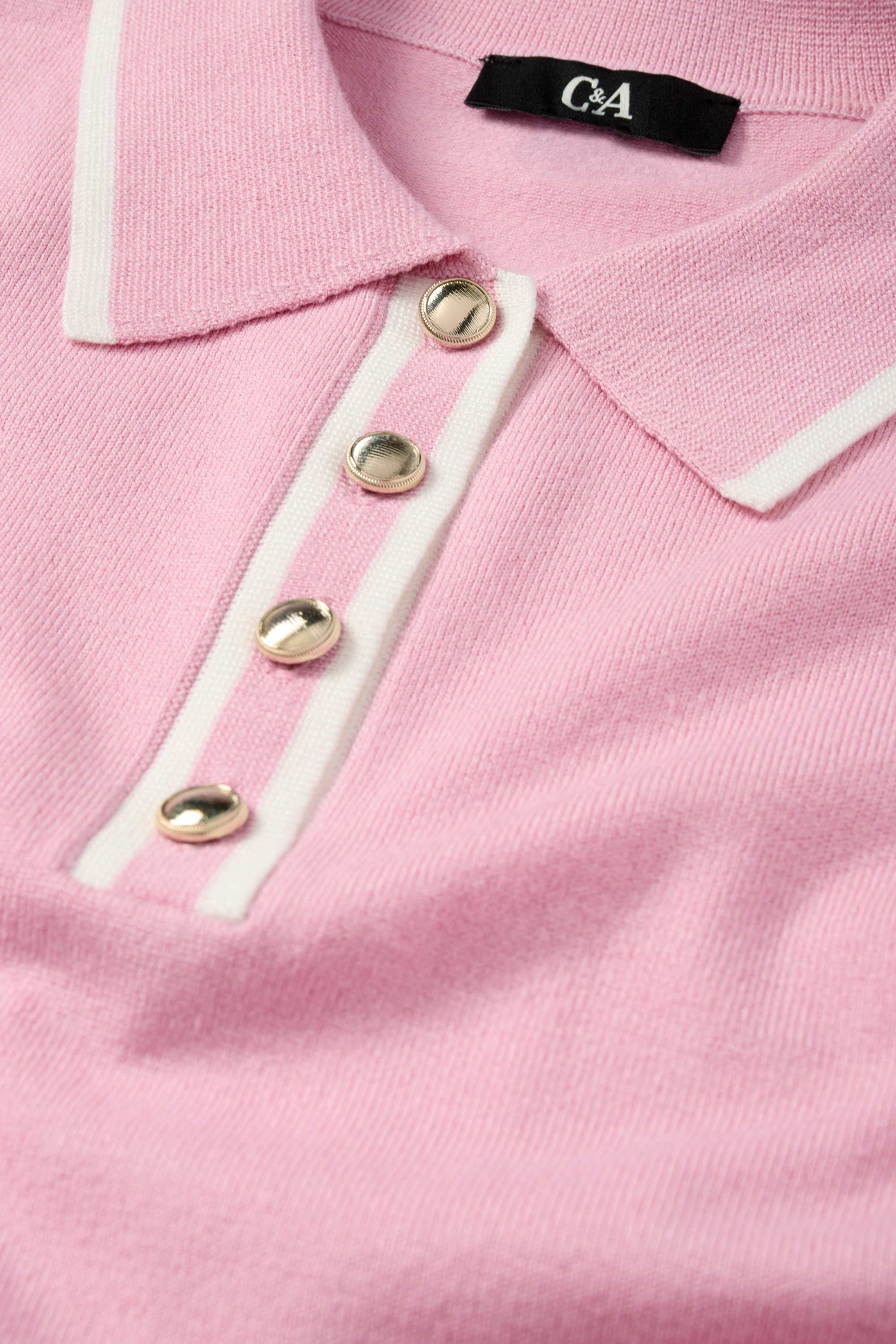 Knitted jumper - short sleeve pink