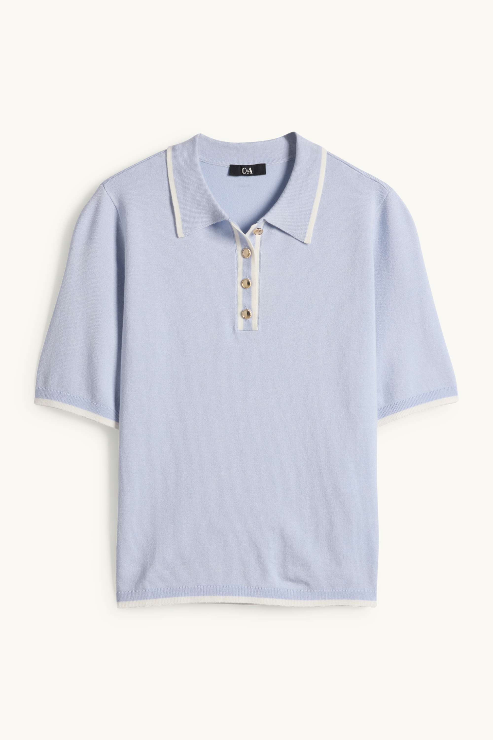 Knitted jumper - short sleeve light blue