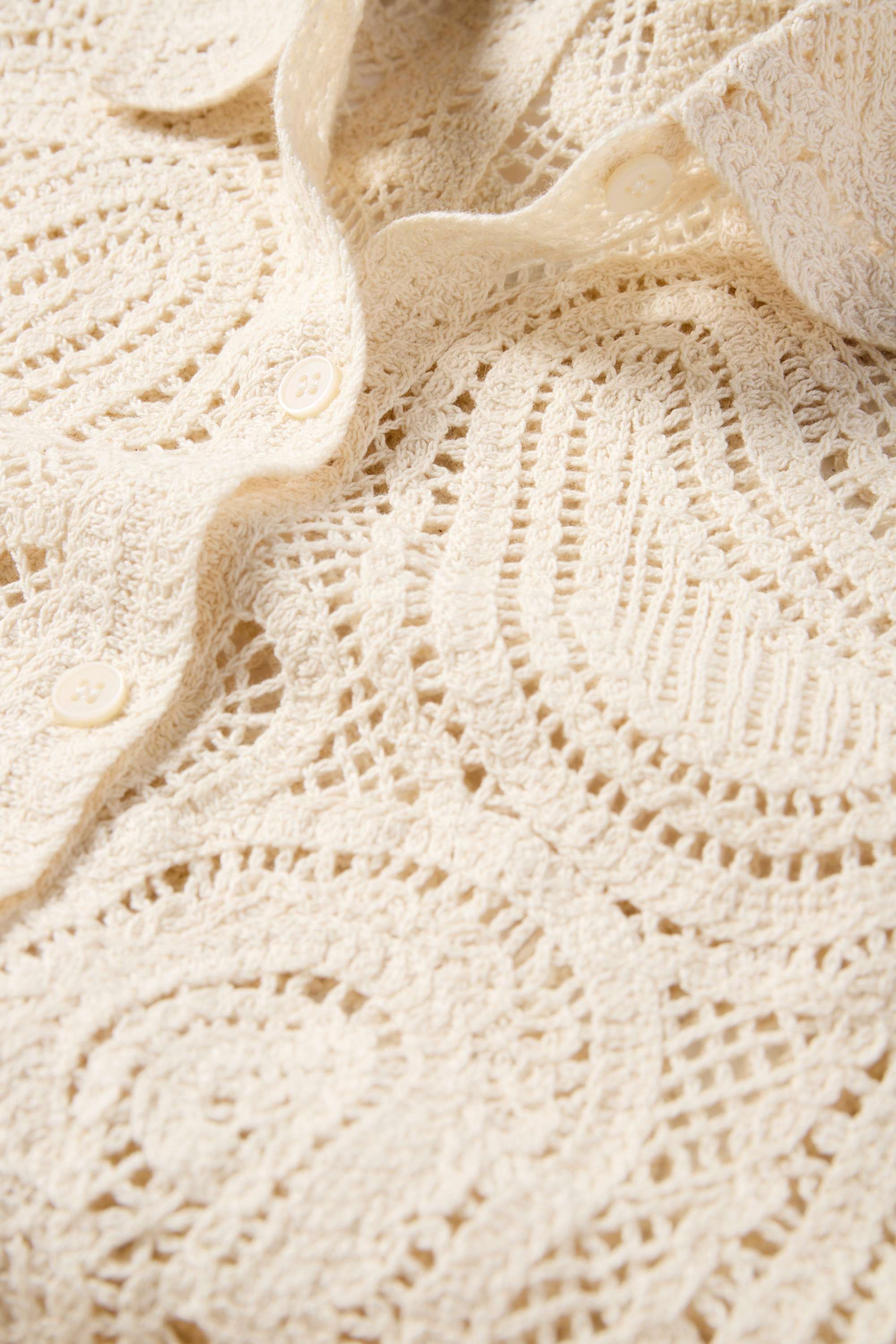 Crocheted cardigan cremewhite