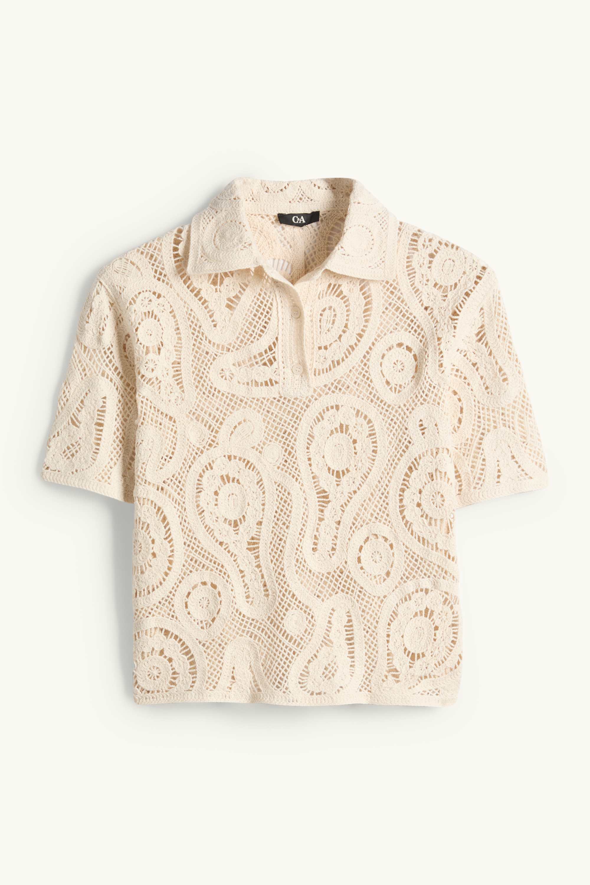 Crocheted jumper cremewhite