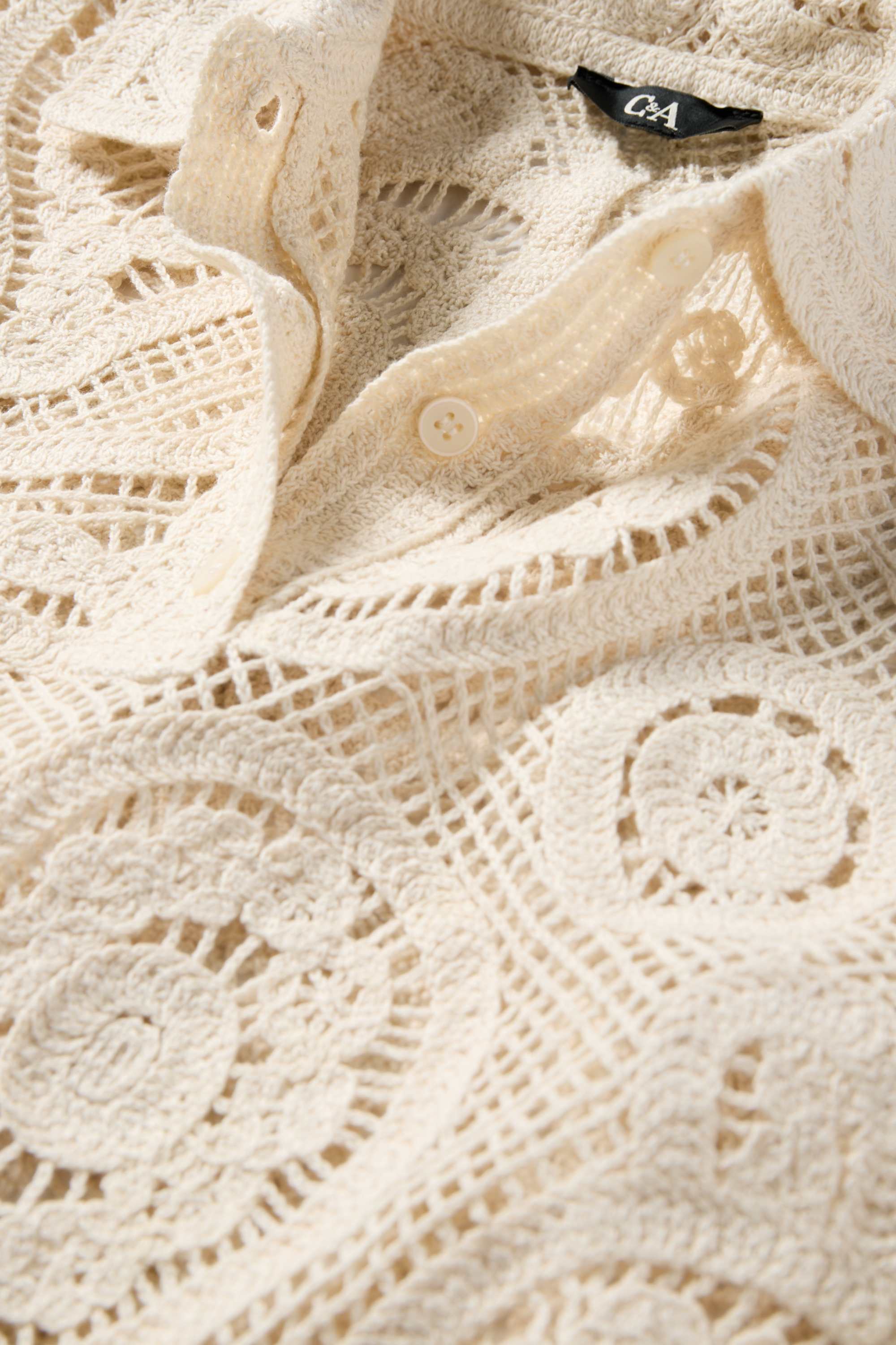 Crocheted jumper cremewhite