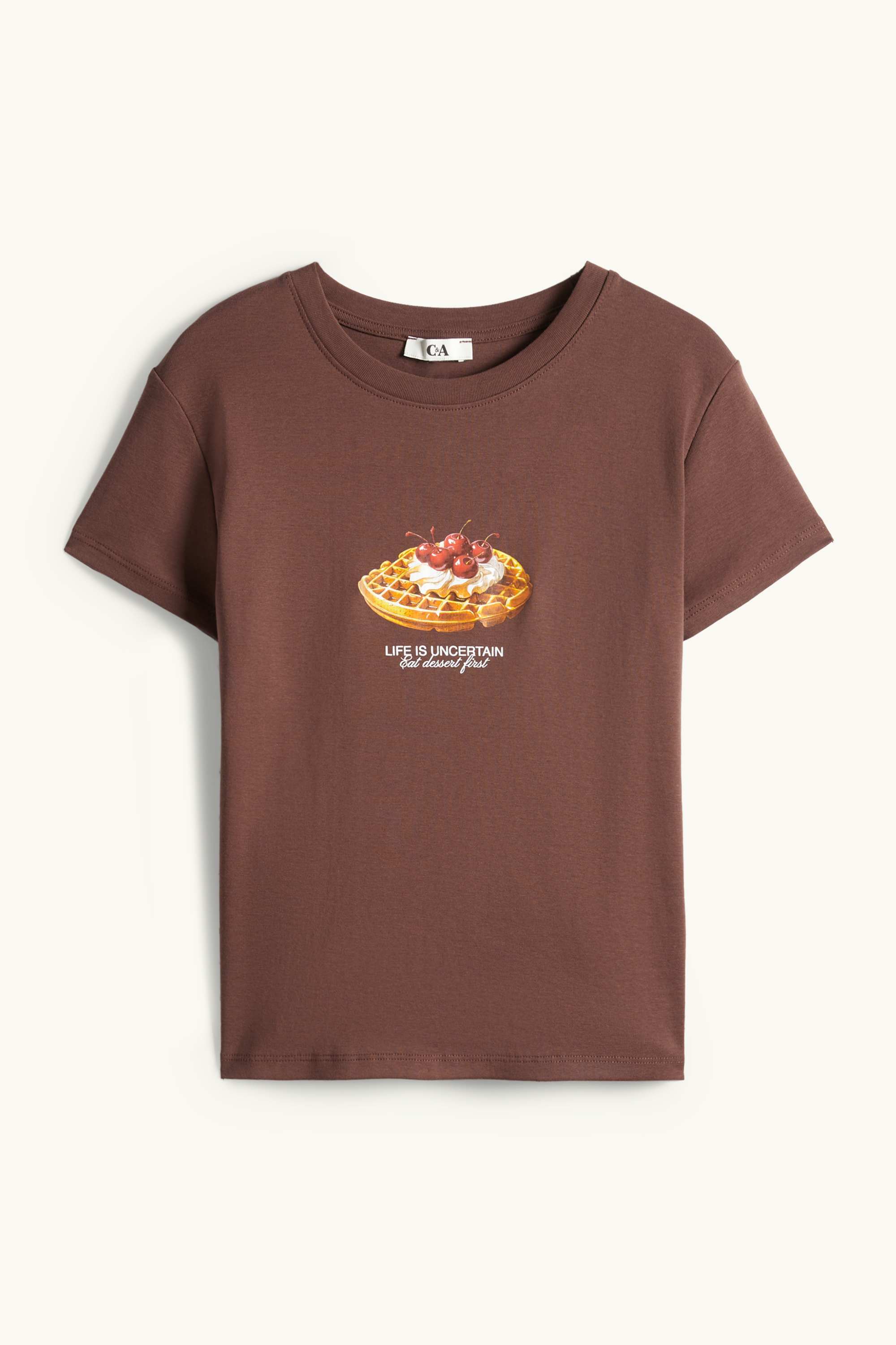 T-shirt - slim fit dark brown