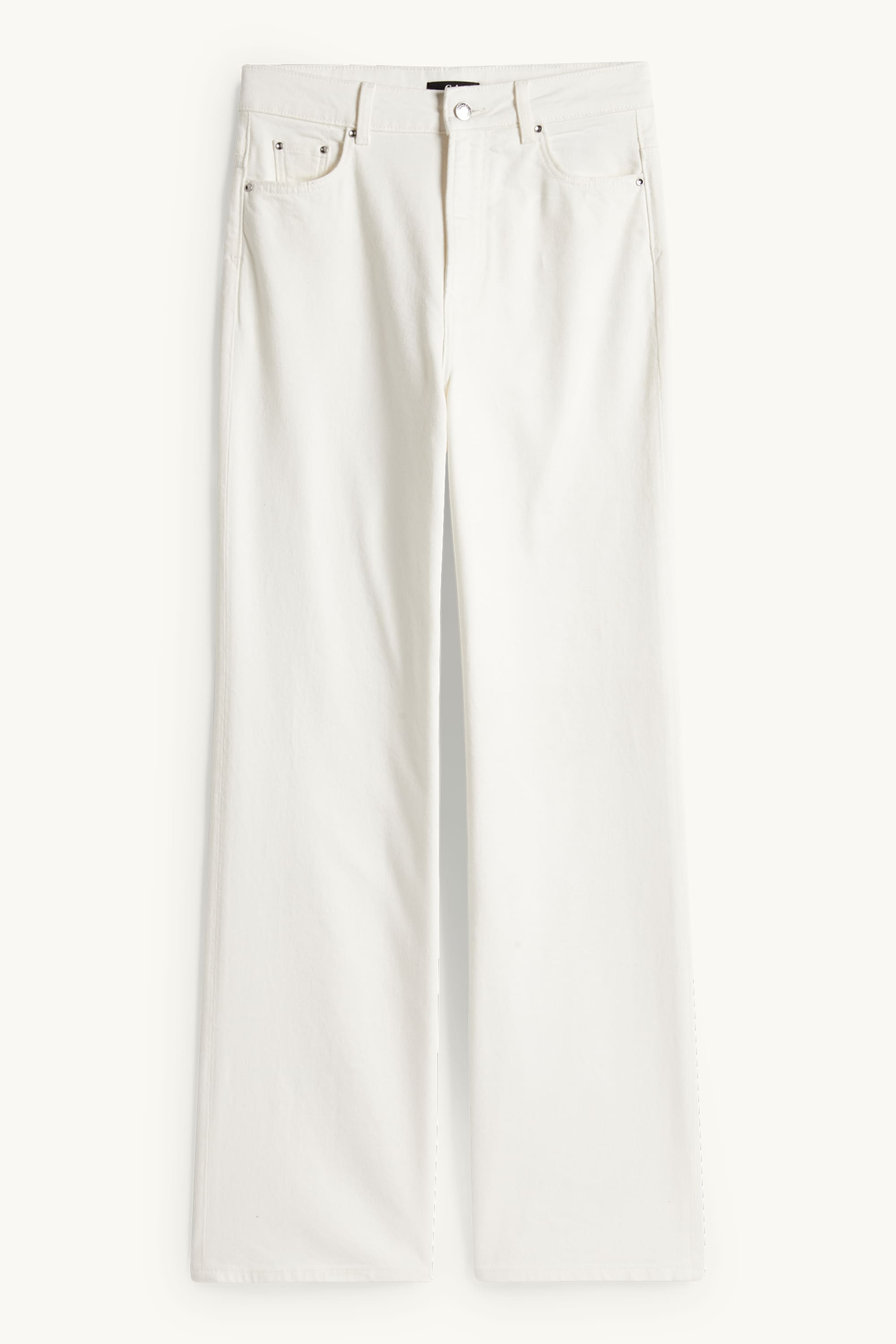 Cloth trousers - high waist - wide leg white