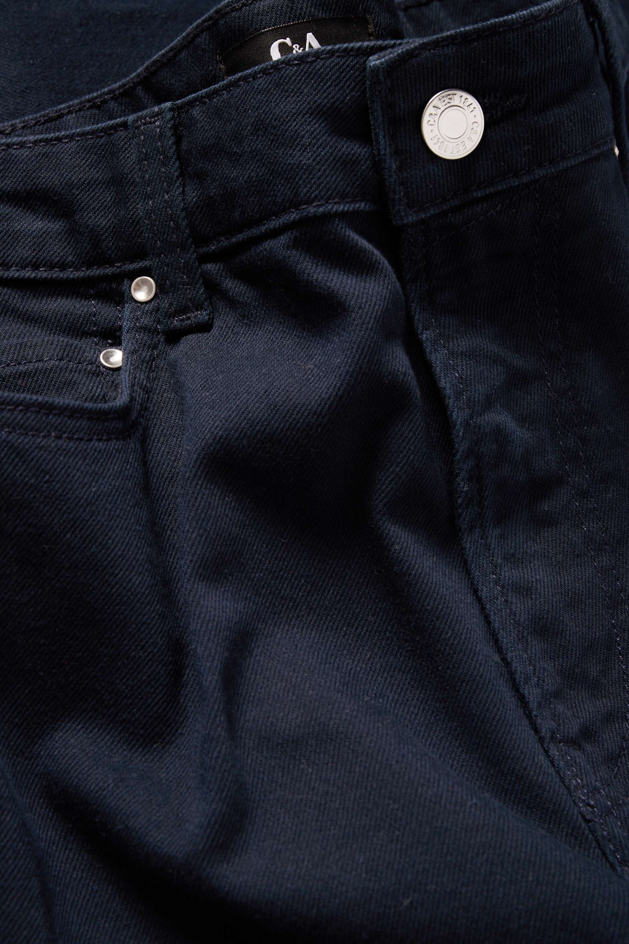 Cloth trousers - high waist - wide leg dark blue