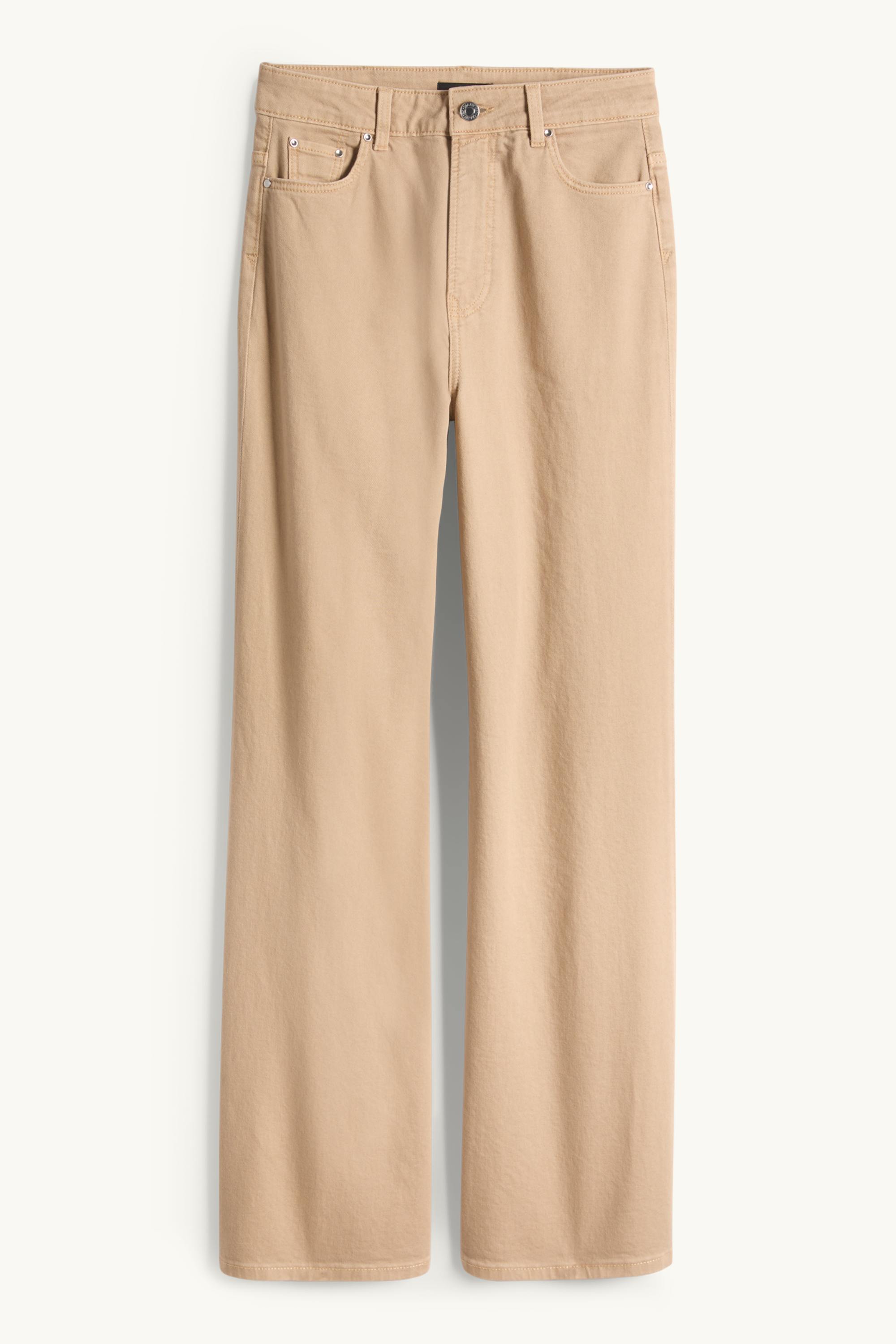 Cloth trousers - high waist - wide leg taupe