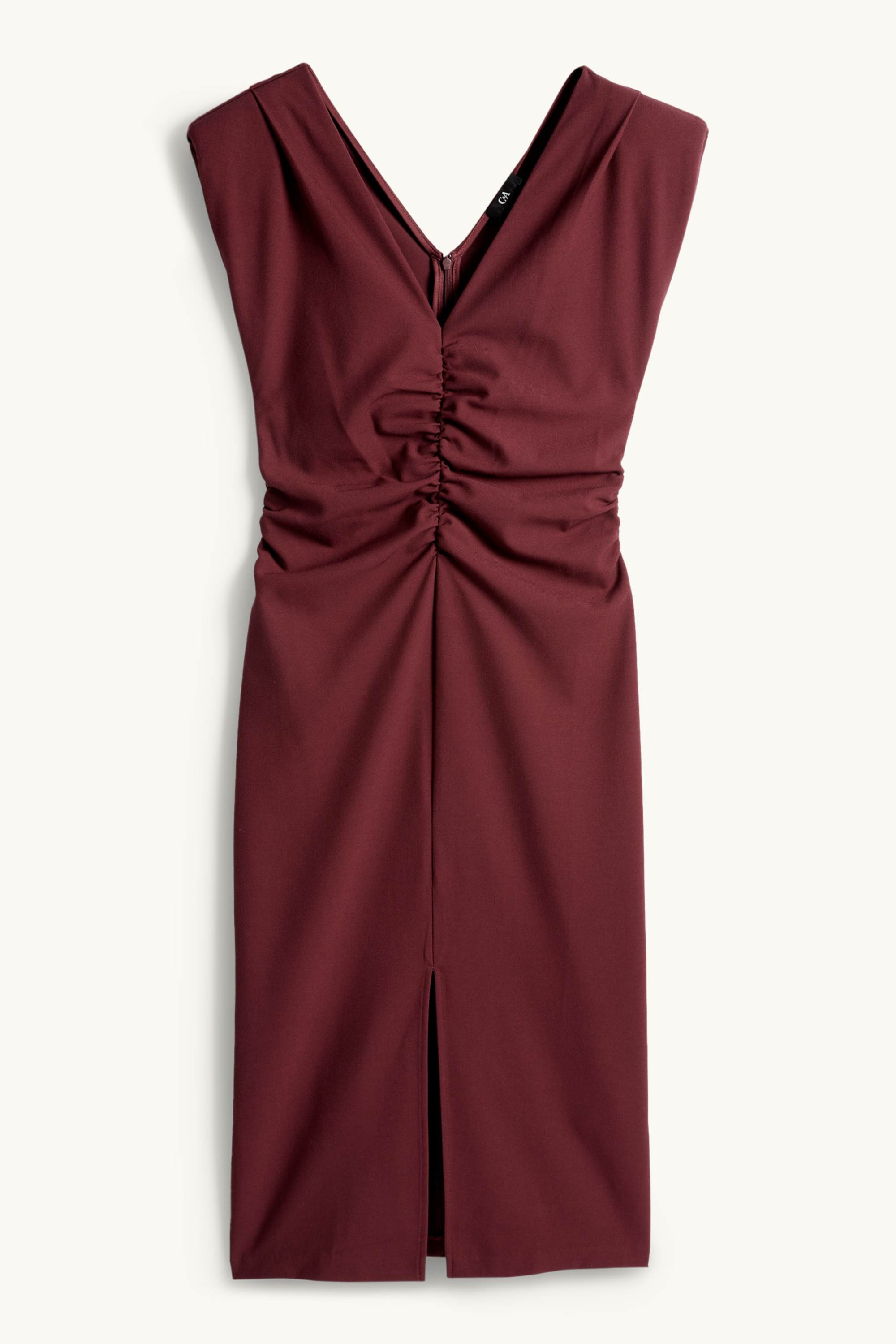 V-neck dress - straight fit bordeaux