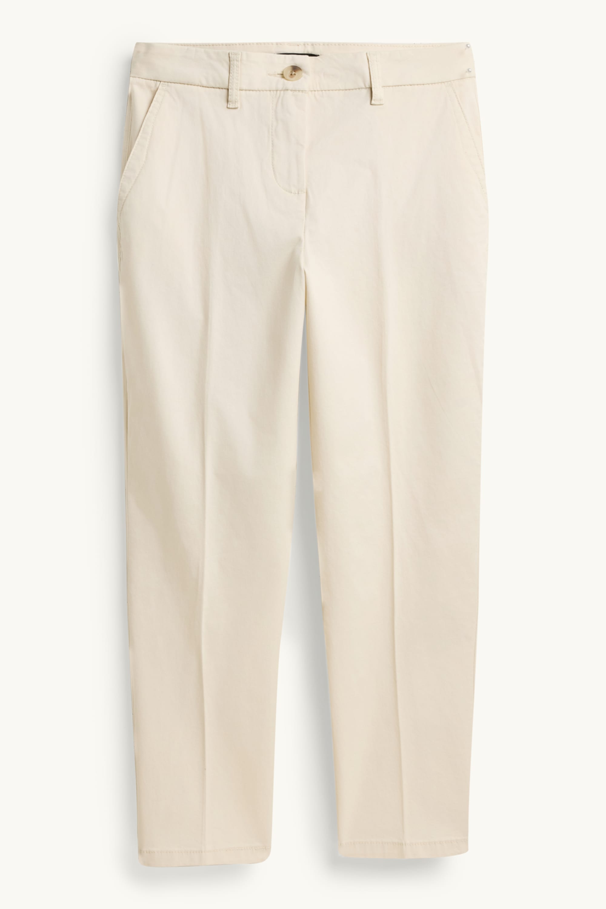 Cloth trousers - mid-rise waist - tapered fit white