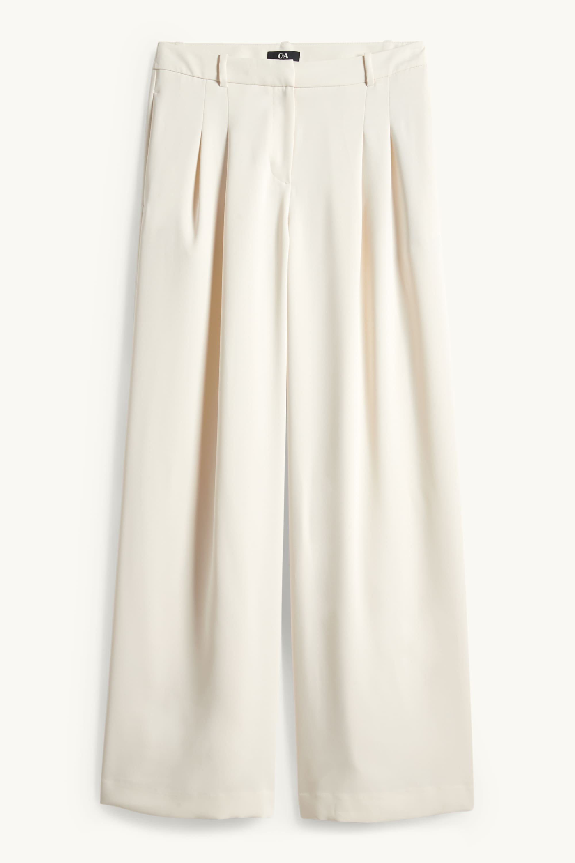 Business trousers - mid-rise waist - straight leg cremewhite
