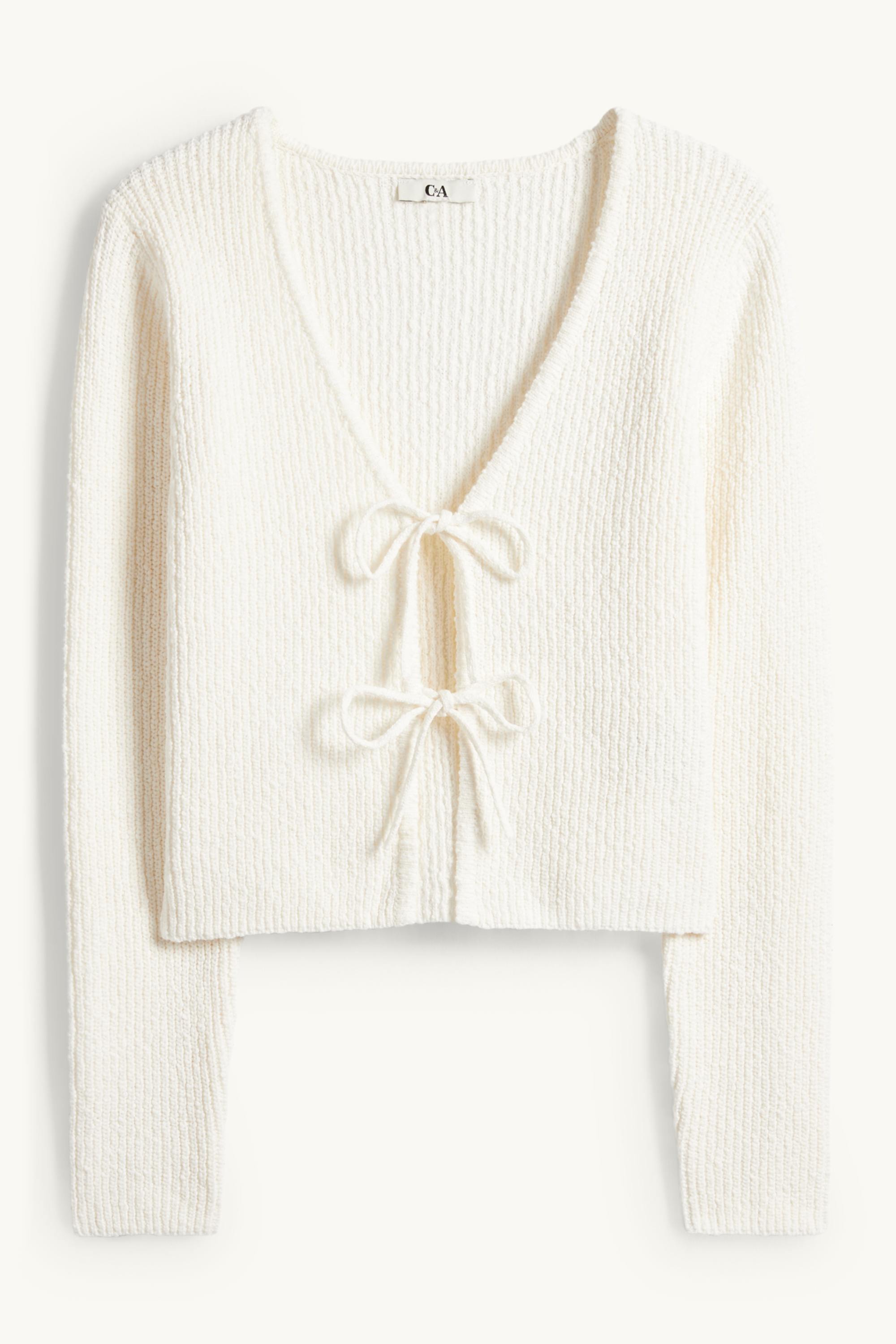 Cardigan - ribbed cremewhite