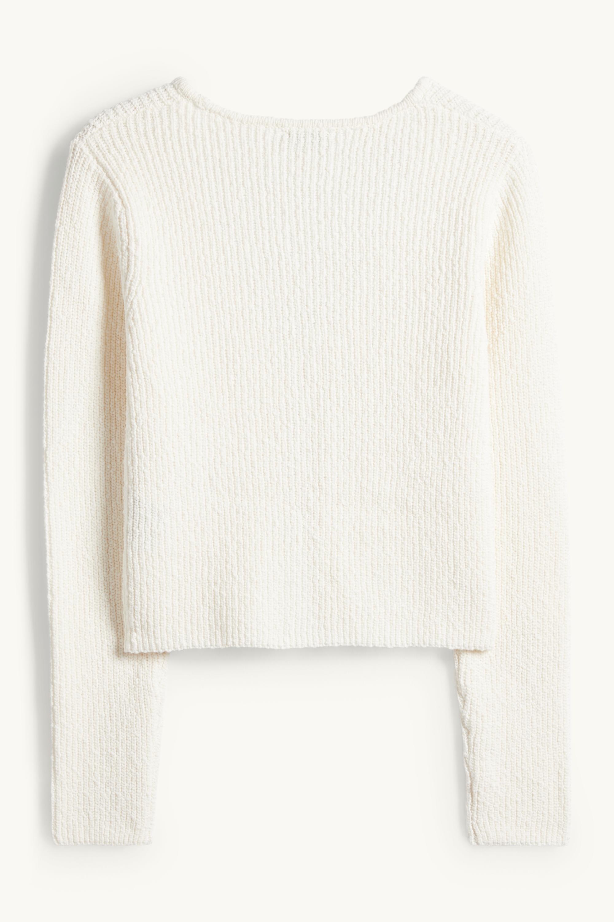 Cardigan - ribbed cremewhite