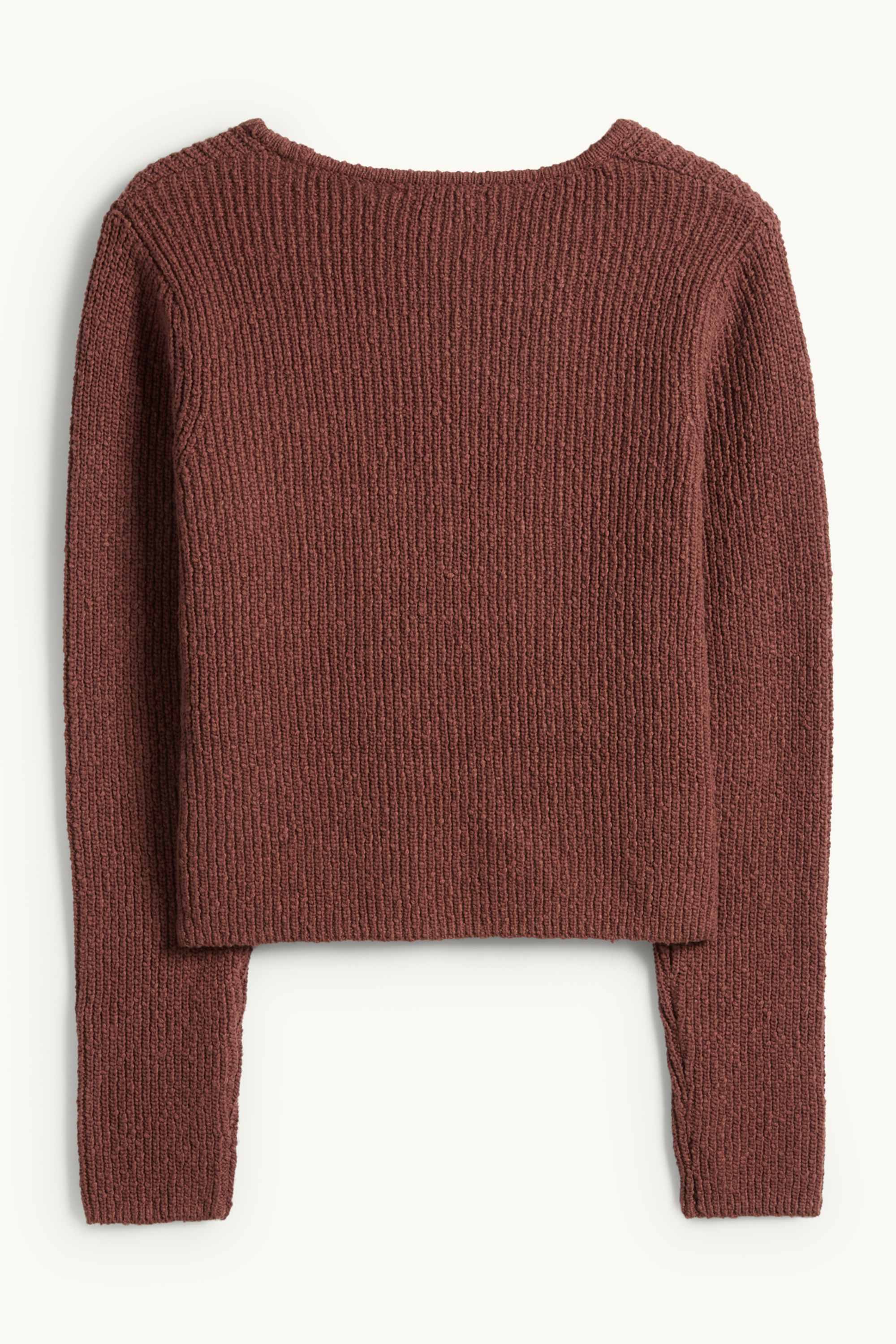 Cardigan - ribbed dark brown