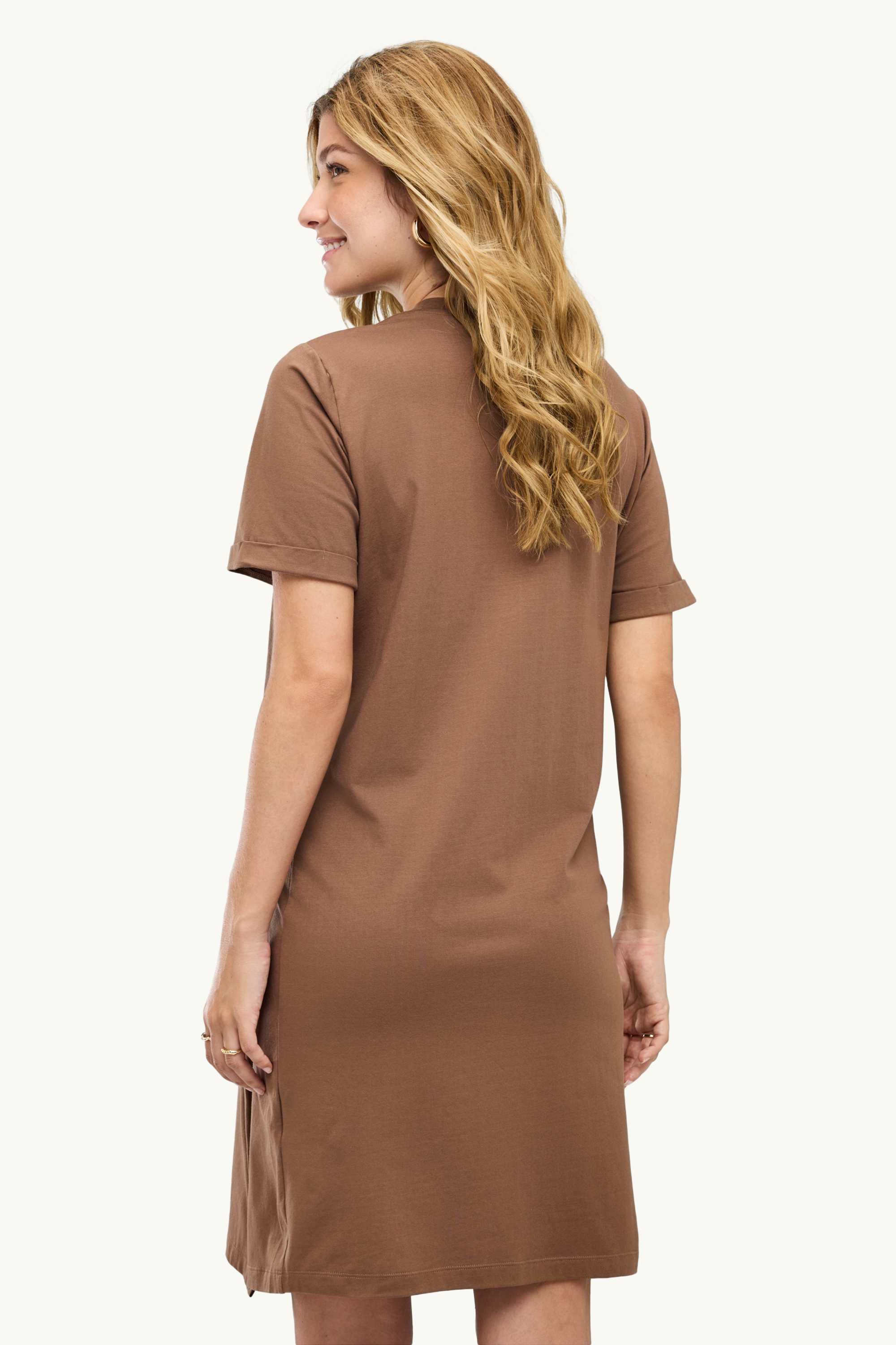 Nursing T-shirt dress light brown