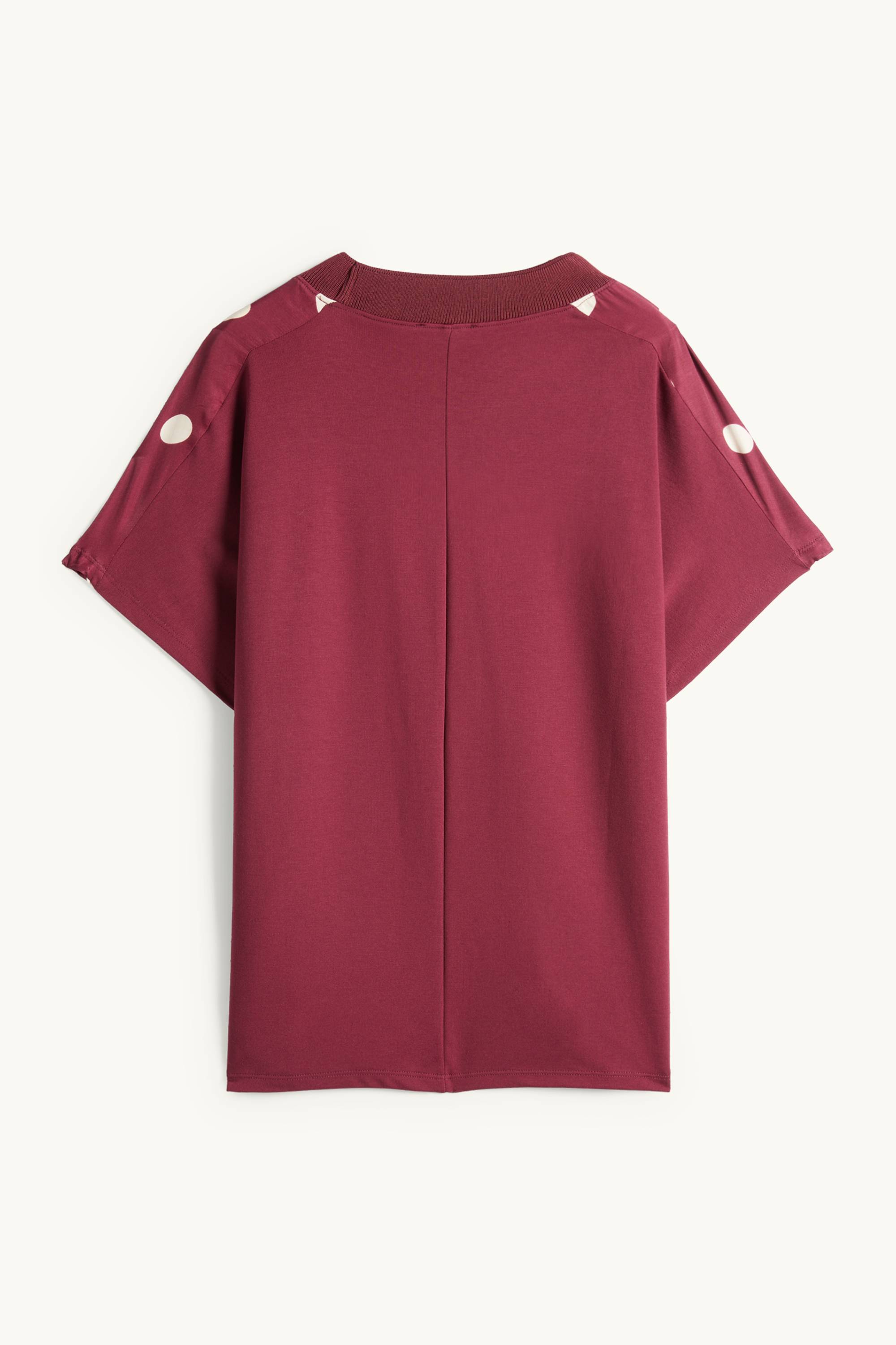 T-shirt - relaxed fit - polka dot bordeaux