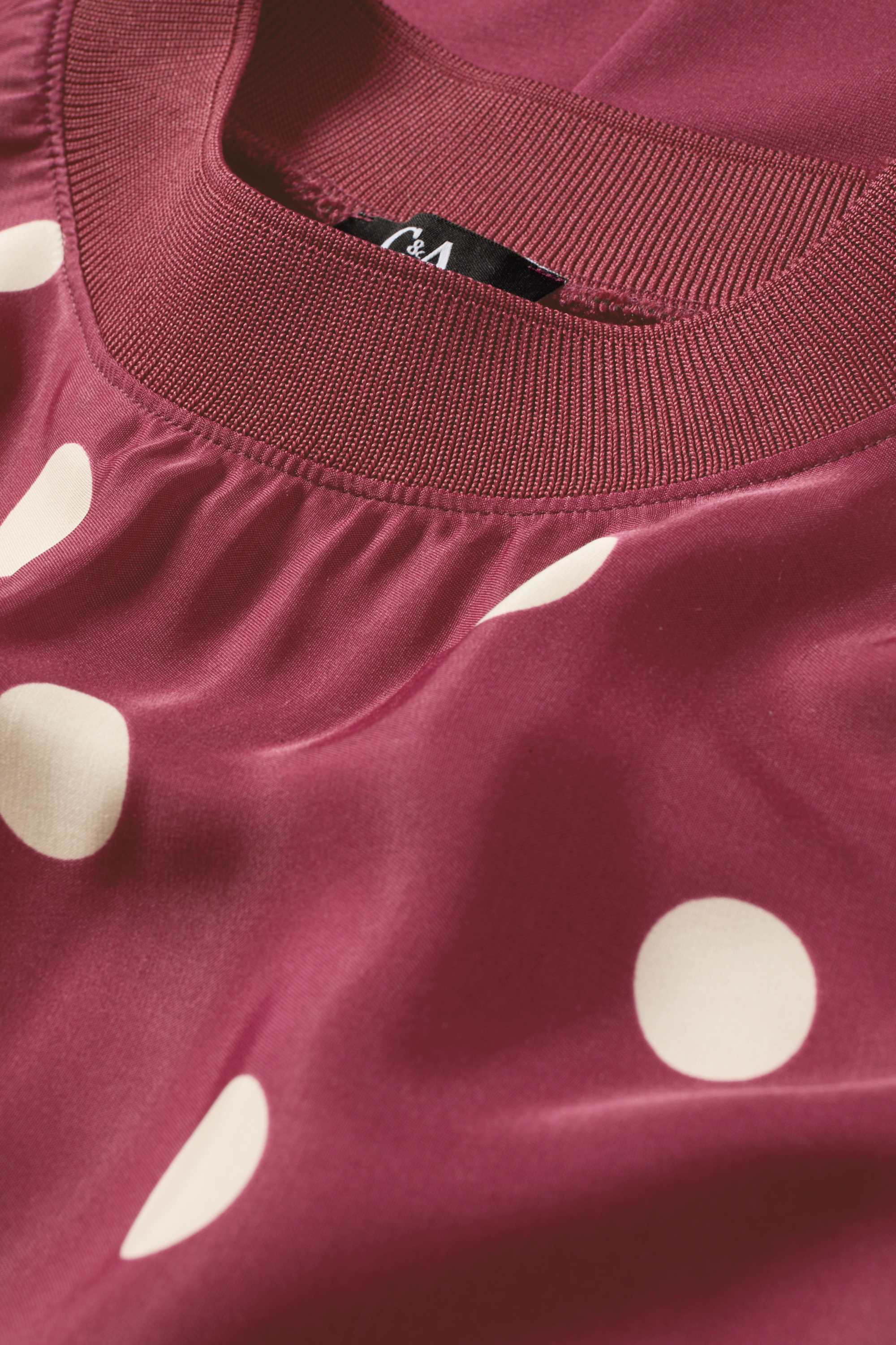 T-shirt - relaxed fit - polka dot bordeaux